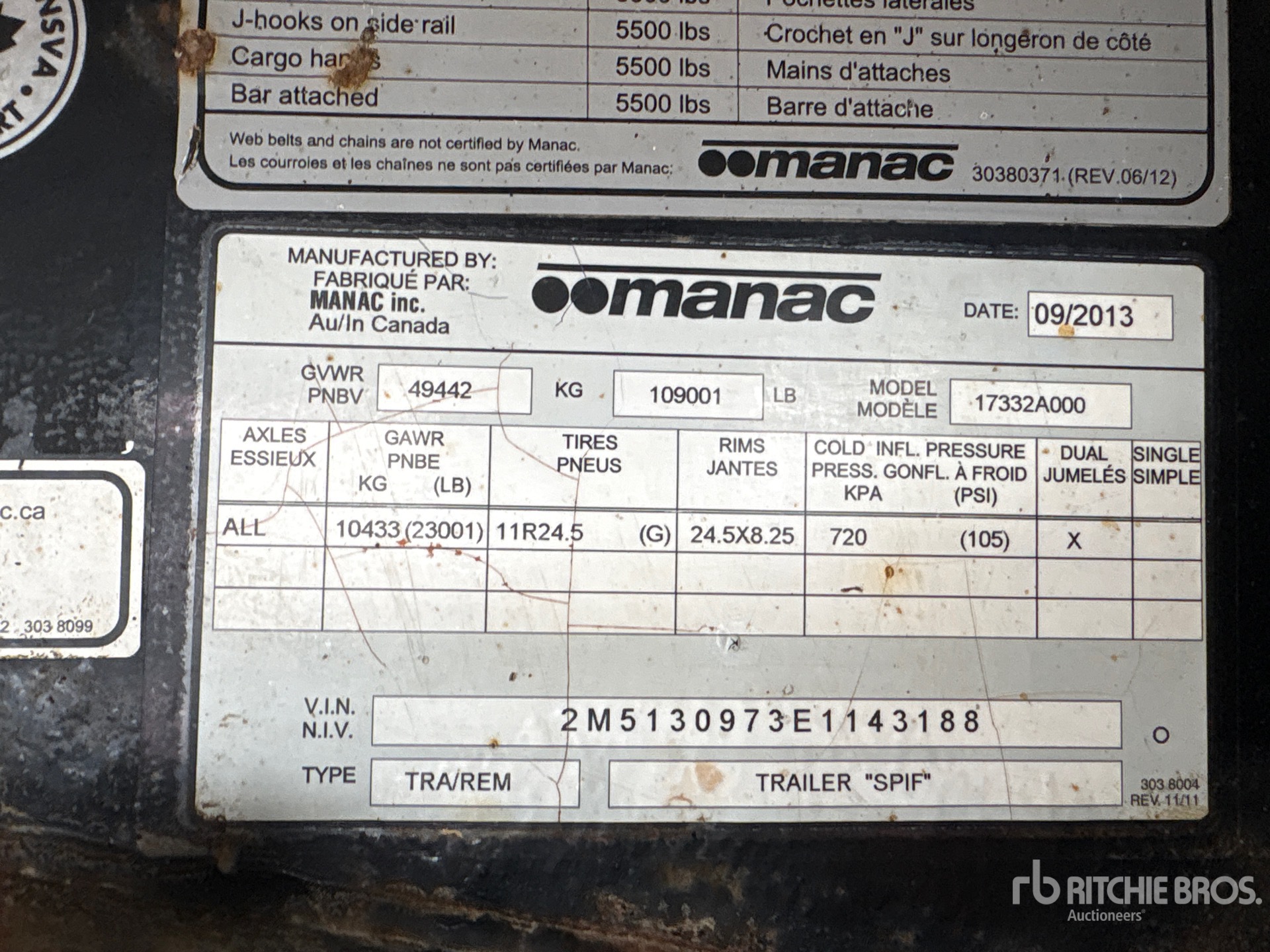 2014 Manac 32 FT TRI/A SUPER B-TRAIN LEAD