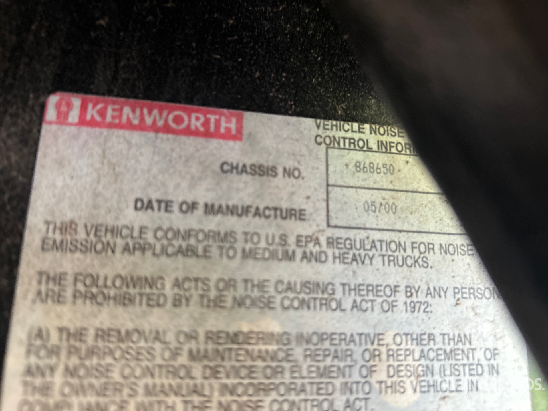 2001 Kenworth T800