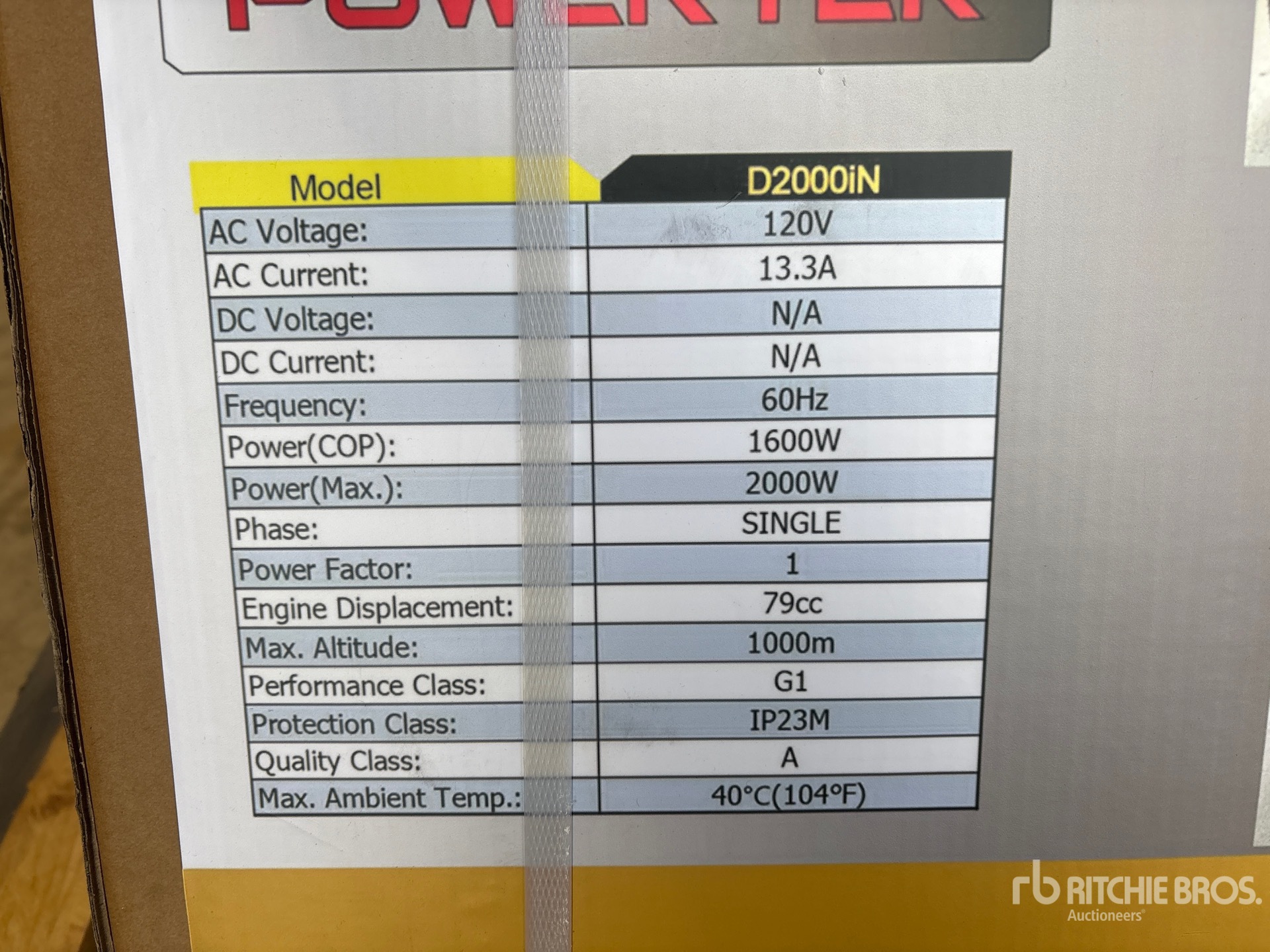 2026 Powertek D2000IN
