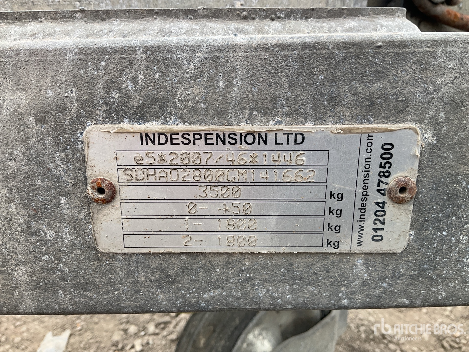2016 Indespension EQUIPMENT TRAIL