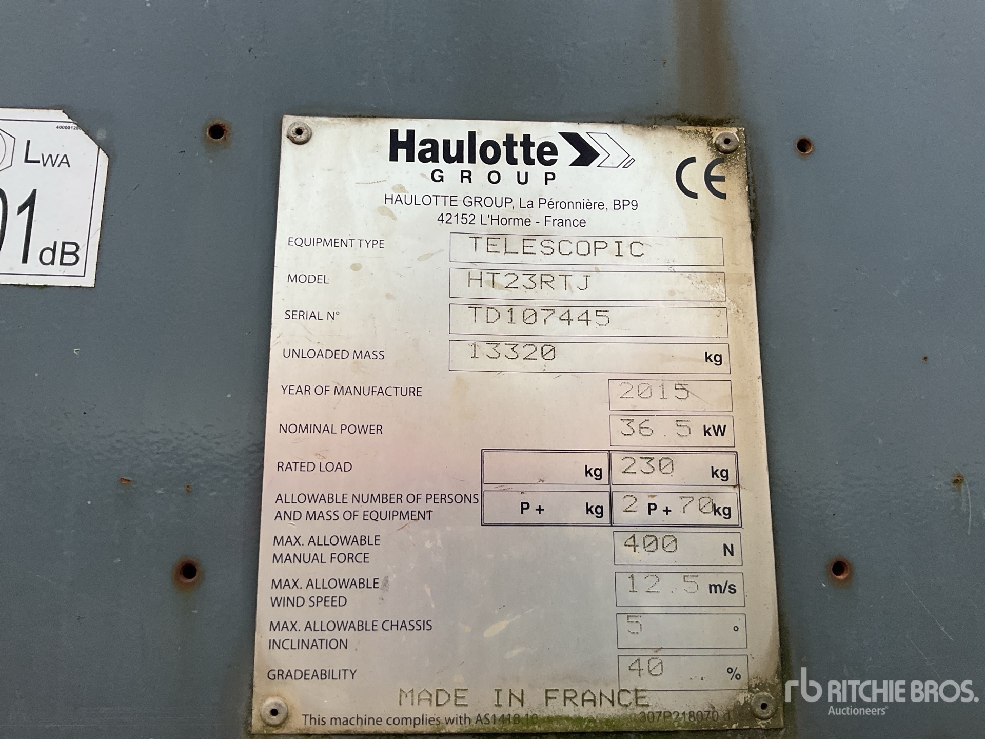 2015 Haulotte HT23RT J