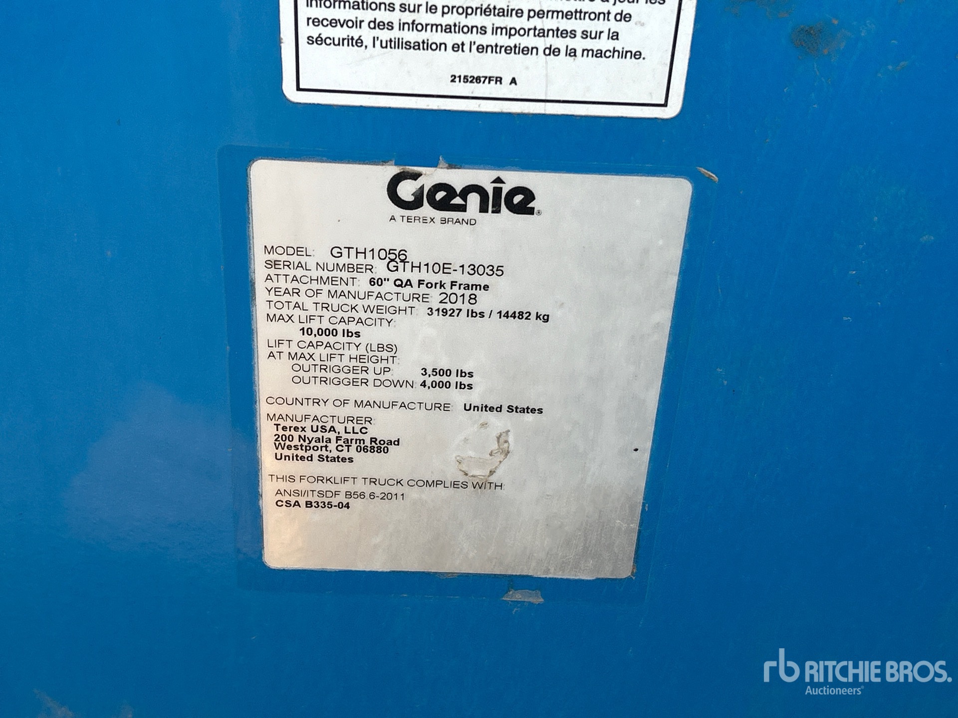 2018 Genie GTH-1056