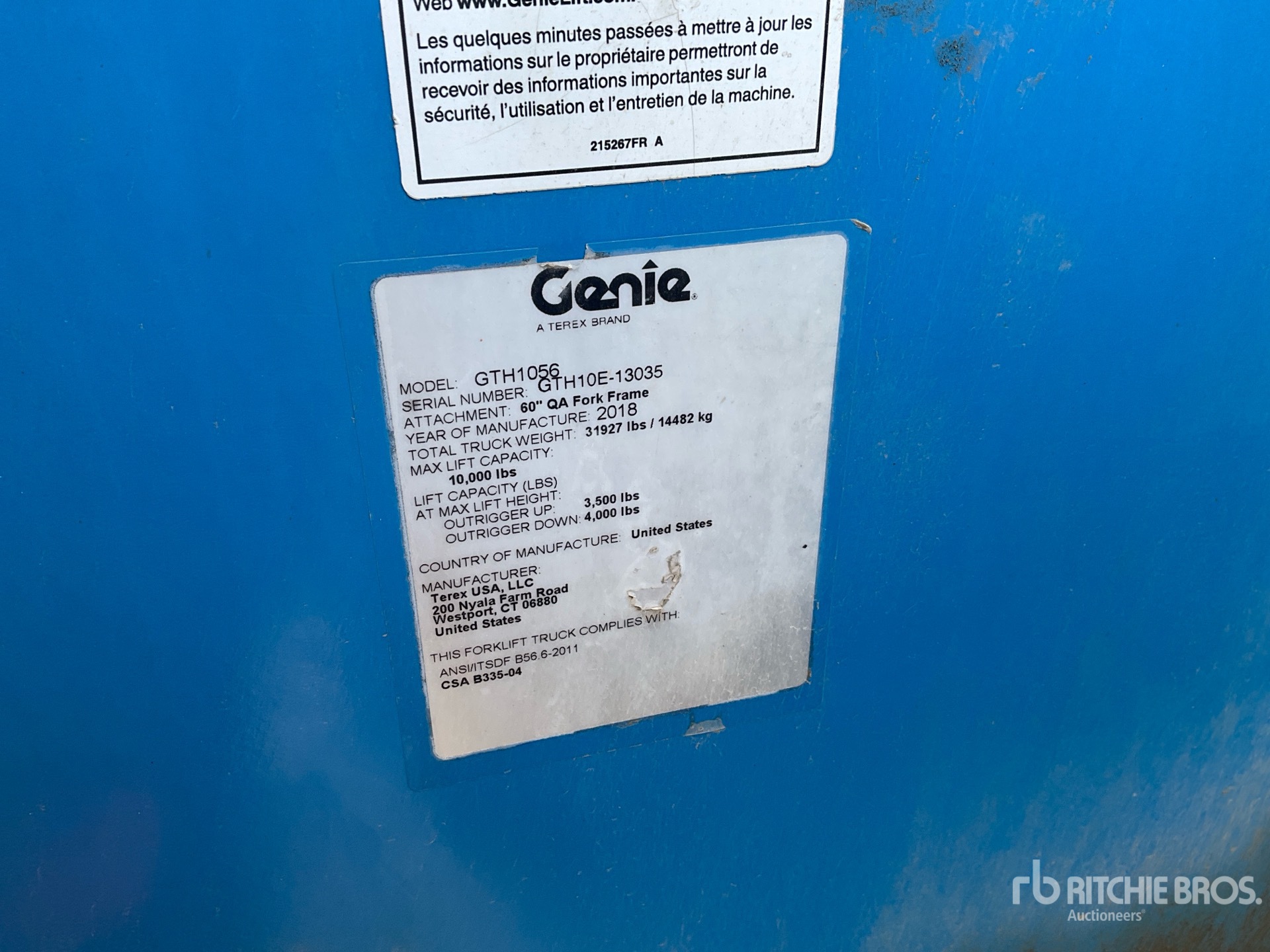 Photo of 2018 Genie GTH-1056