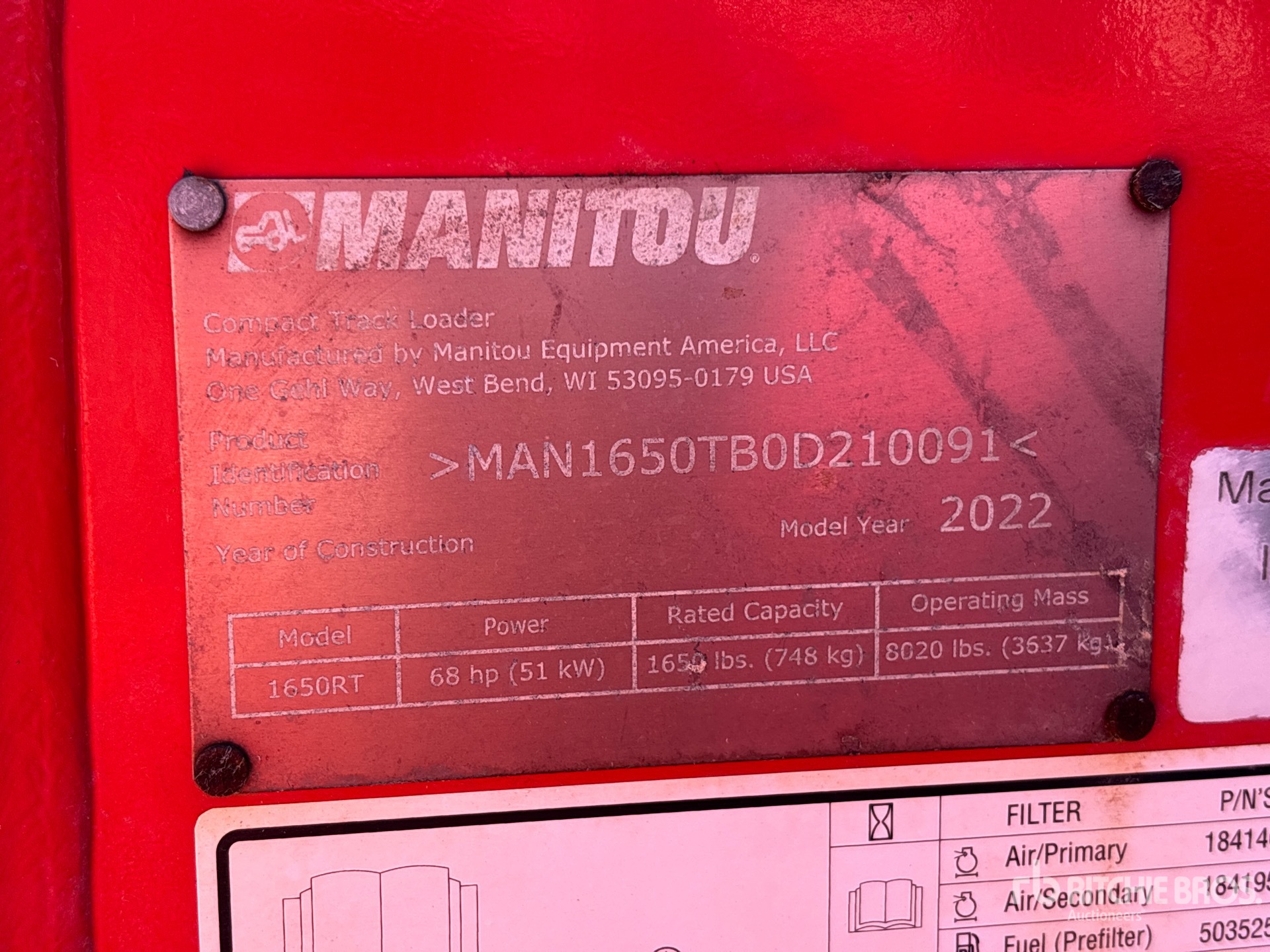 2022 Manitou 1650RT