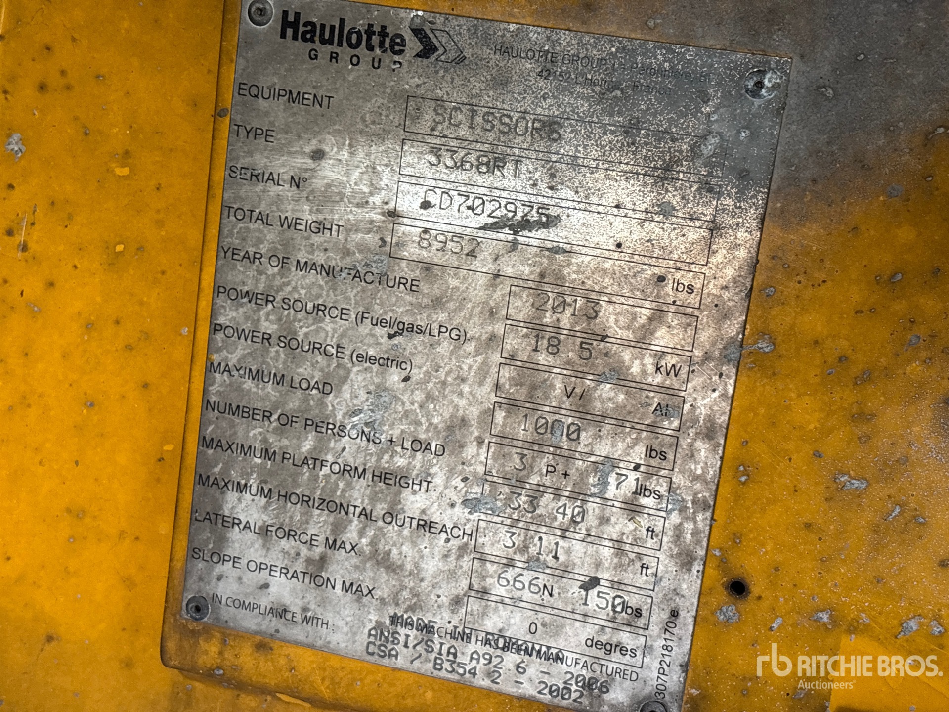2013 Haulotte 3368RT