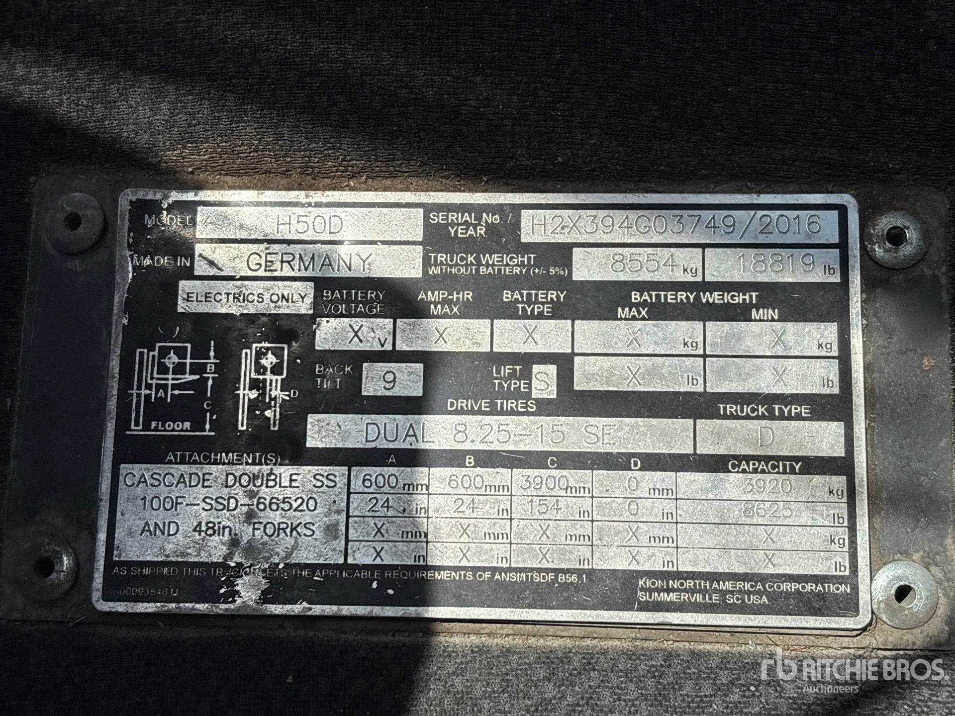 2016 Linde H50D
