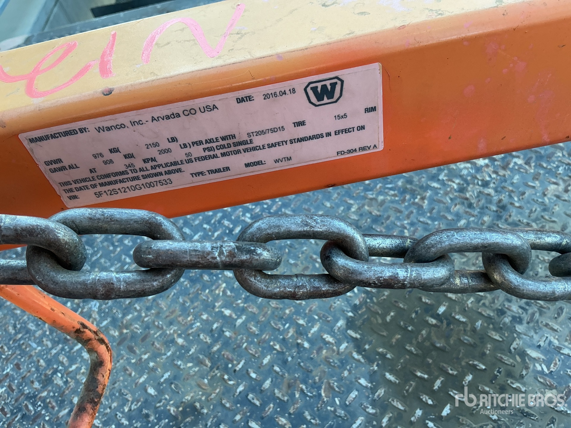 2016 Wanco  (INOPERABLE)