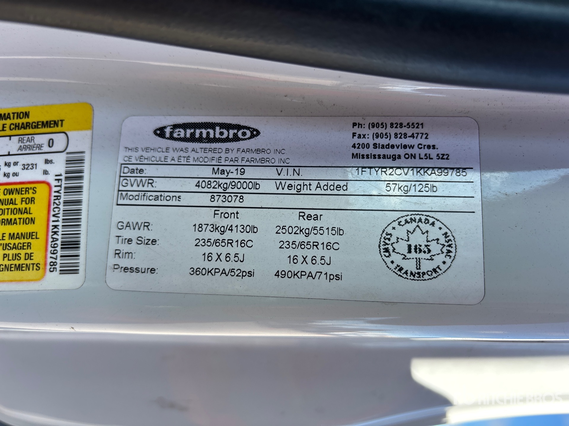 2019 Ford TRANSIT 250