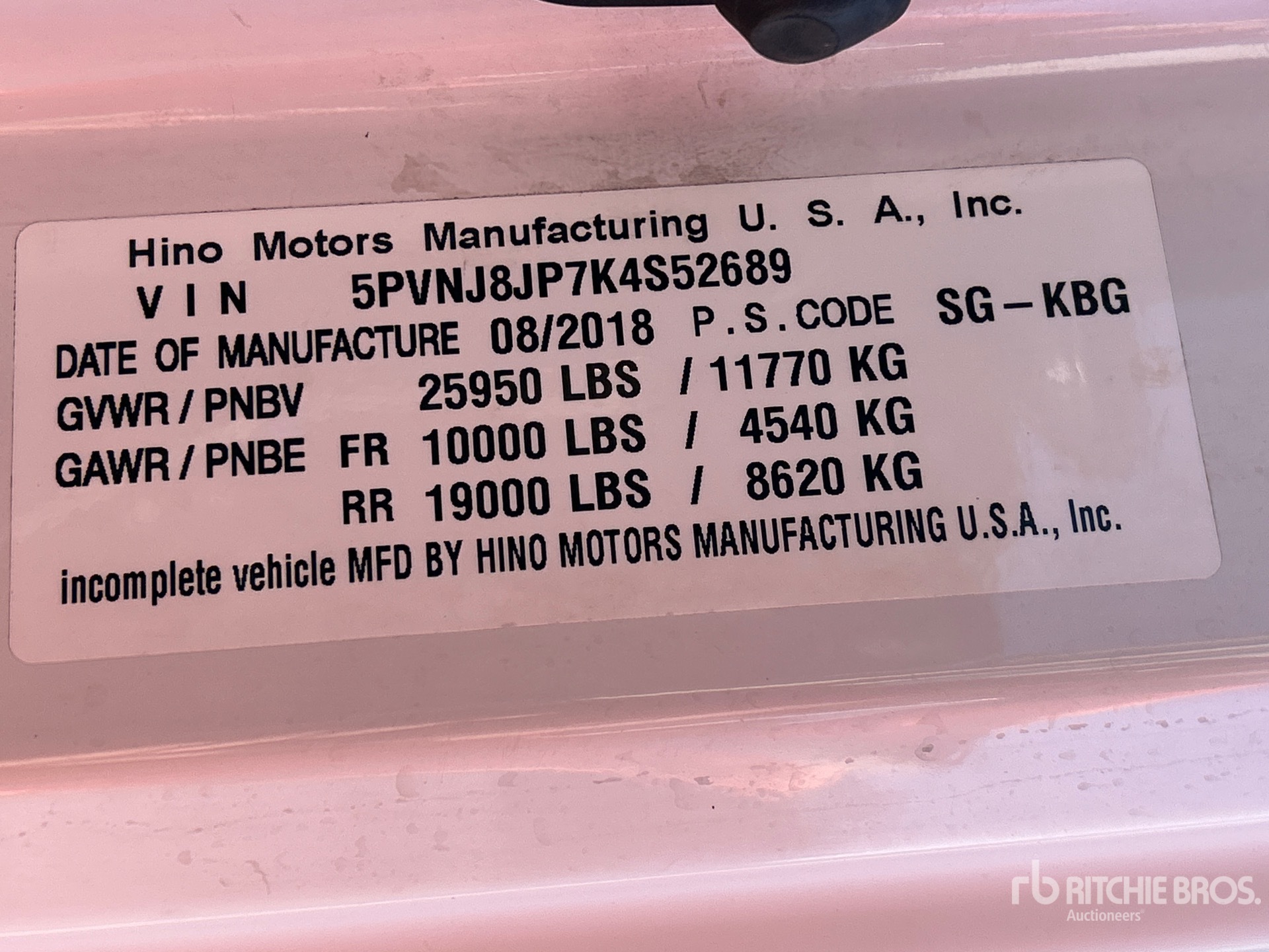 2019 Hino 268