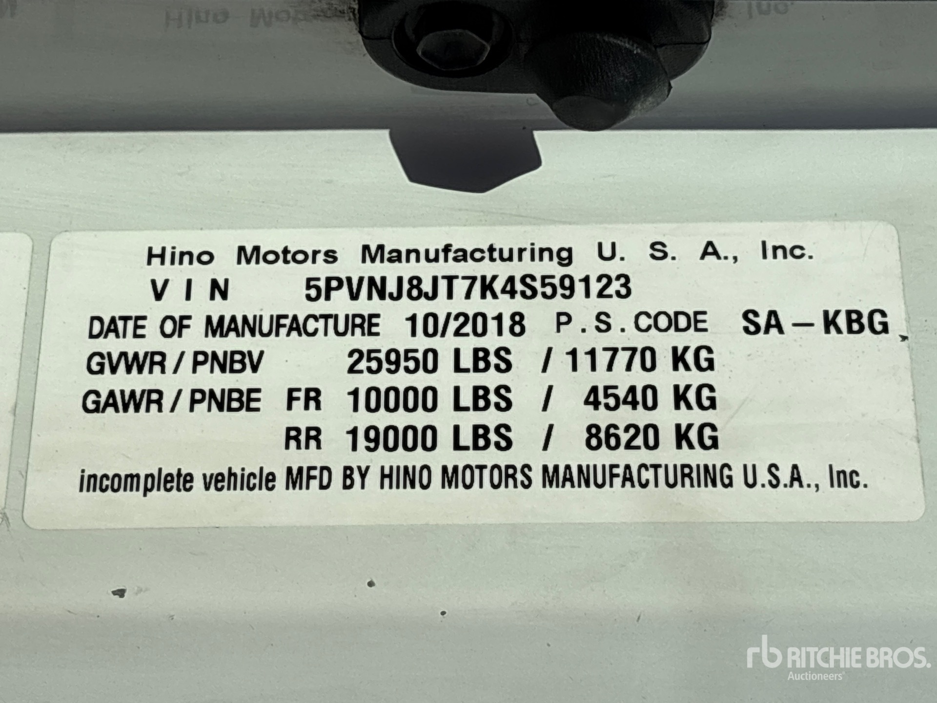 2019 Hino 268