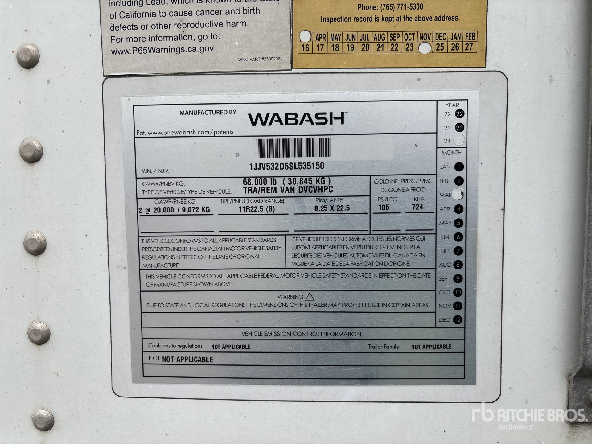 2025 Wabash 53 FT X 102 IN T/A