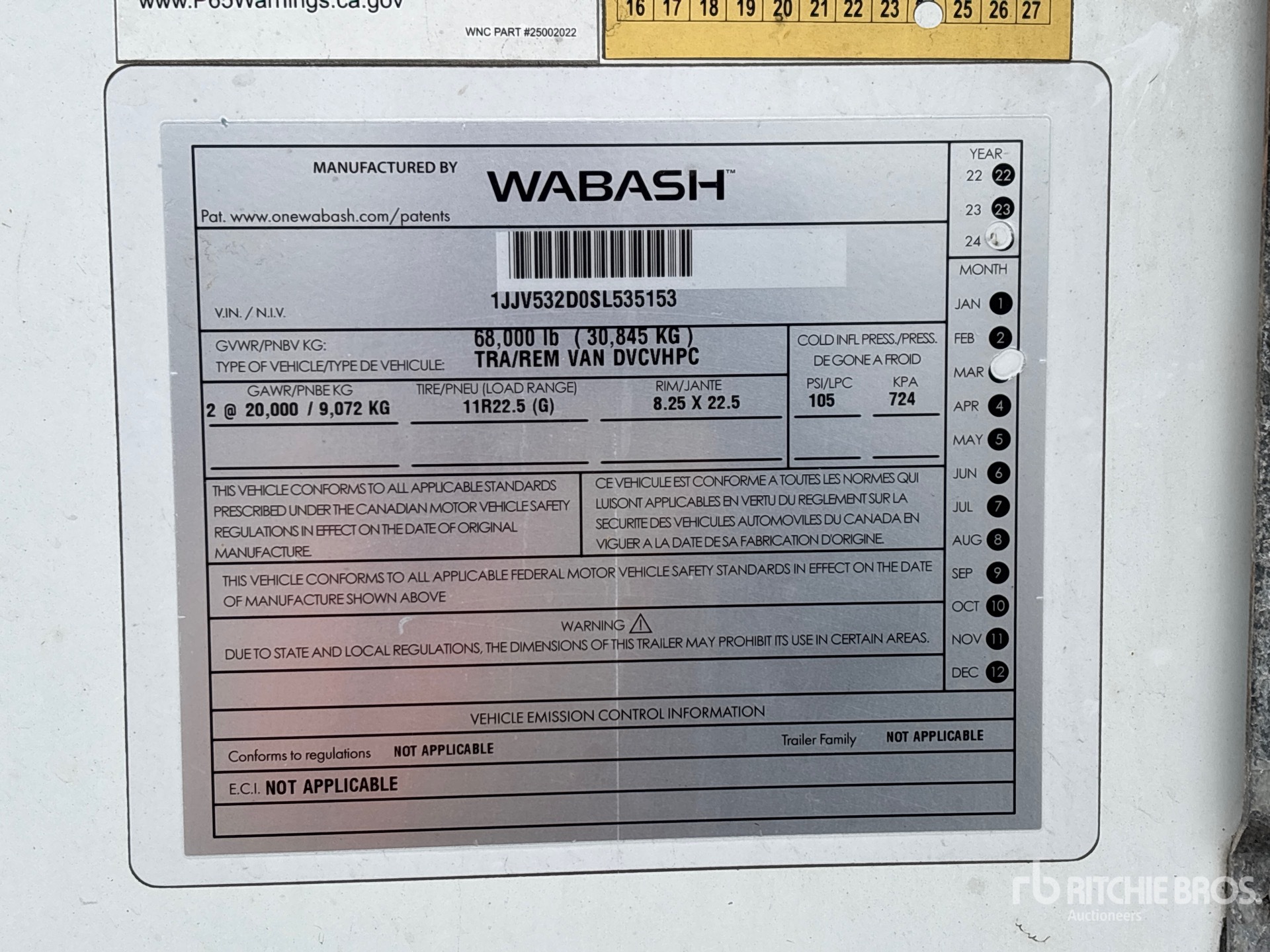 2025 Wabash 53 FT X 102 IN T/A