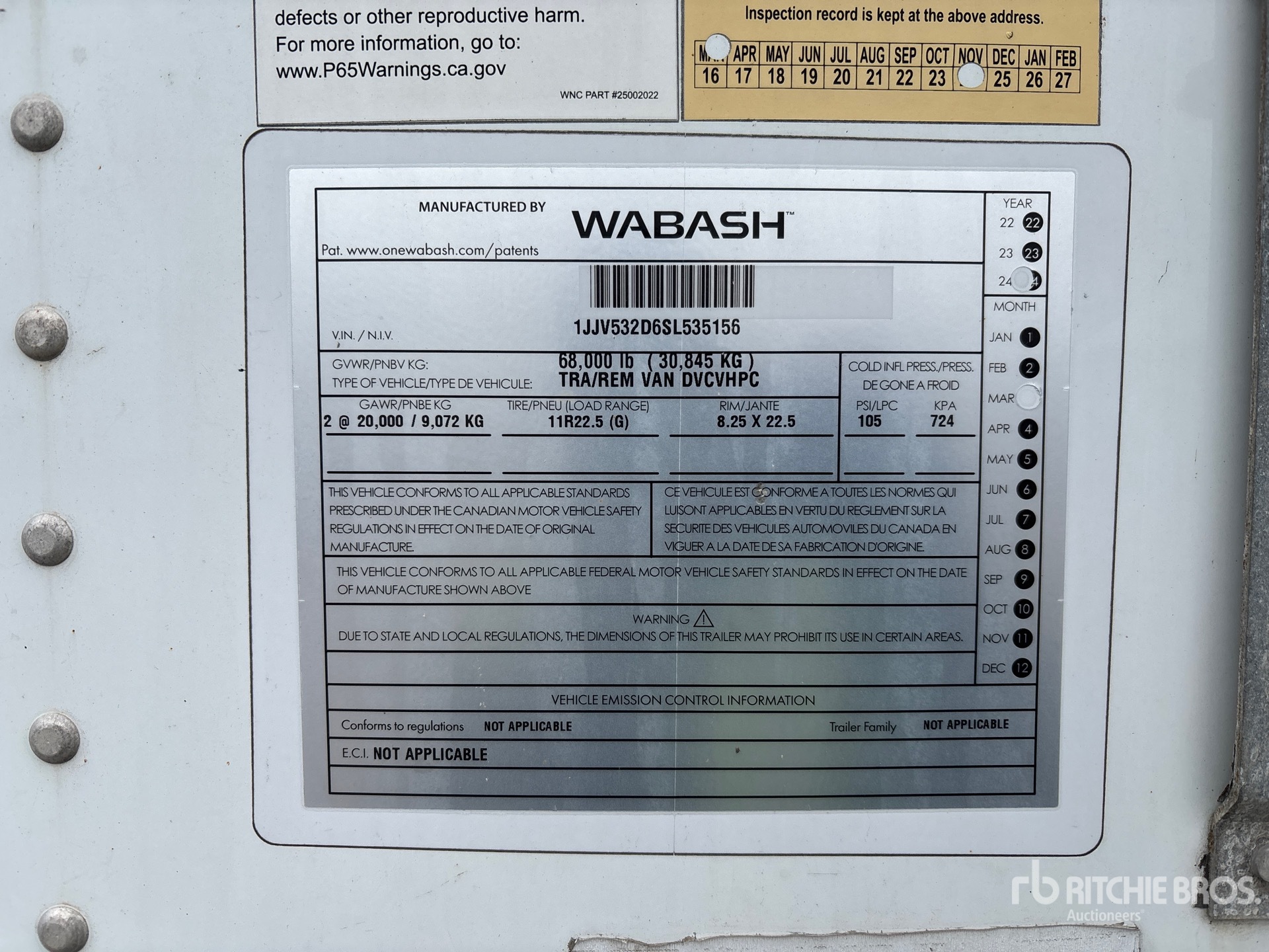 2025 Wabash 53 FT X 102 IN T/A