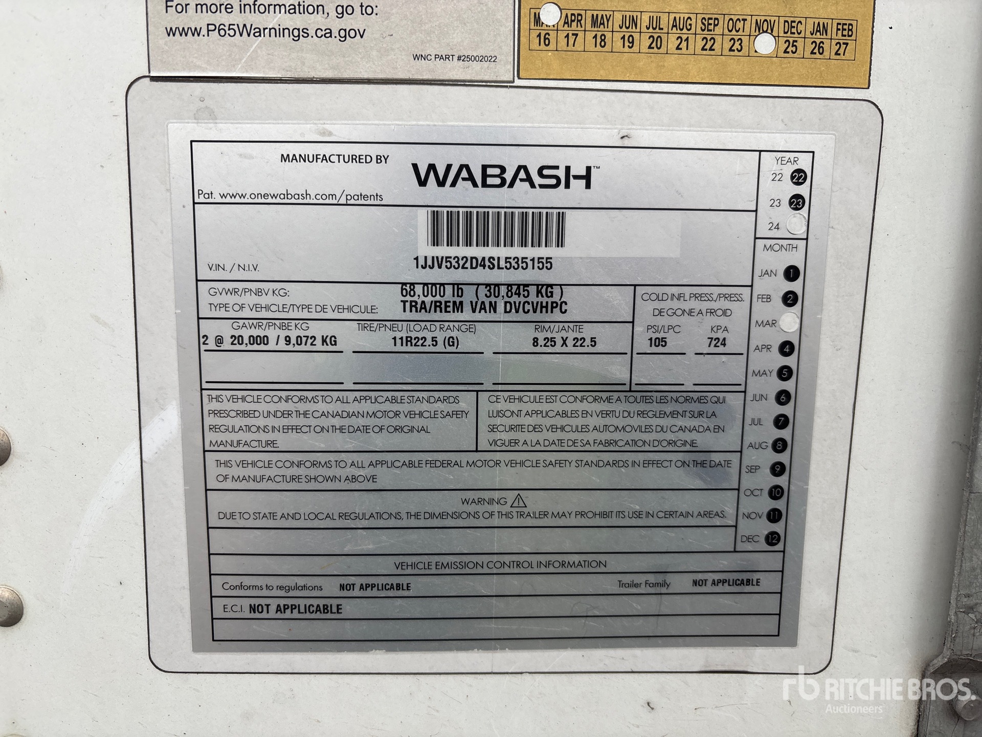2025 Wabash 53 FT X 102 IN T/A