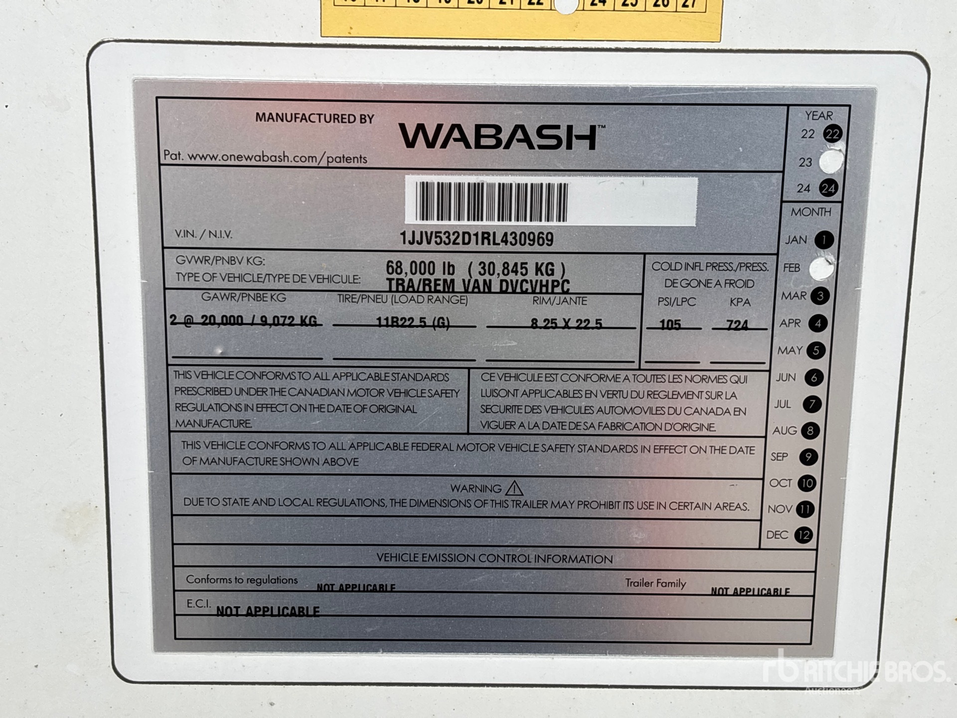 2024 Wabash 53 FT X 102 IN T/A