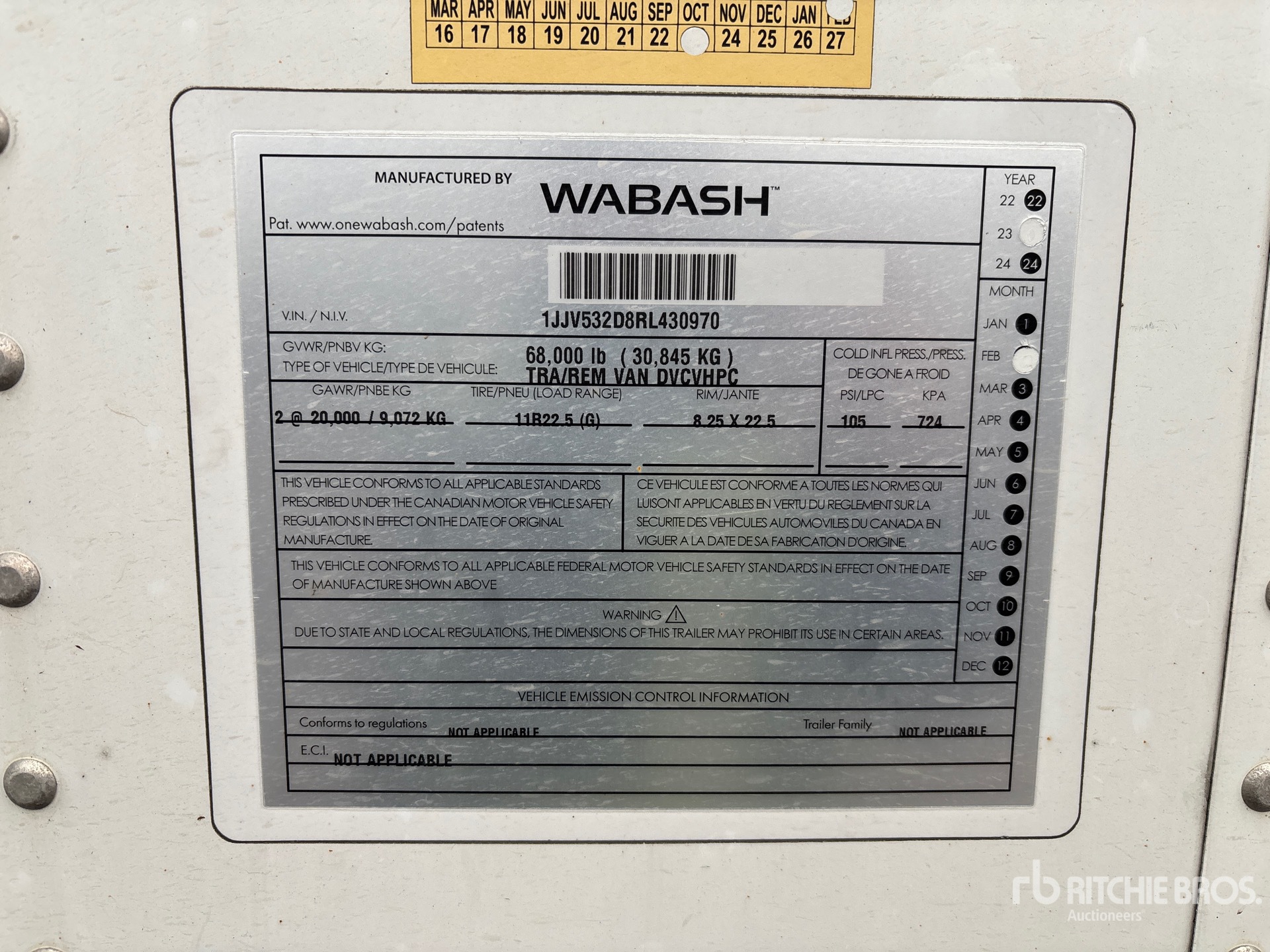 2024 Wabash 53 FT X 102 IN T/A