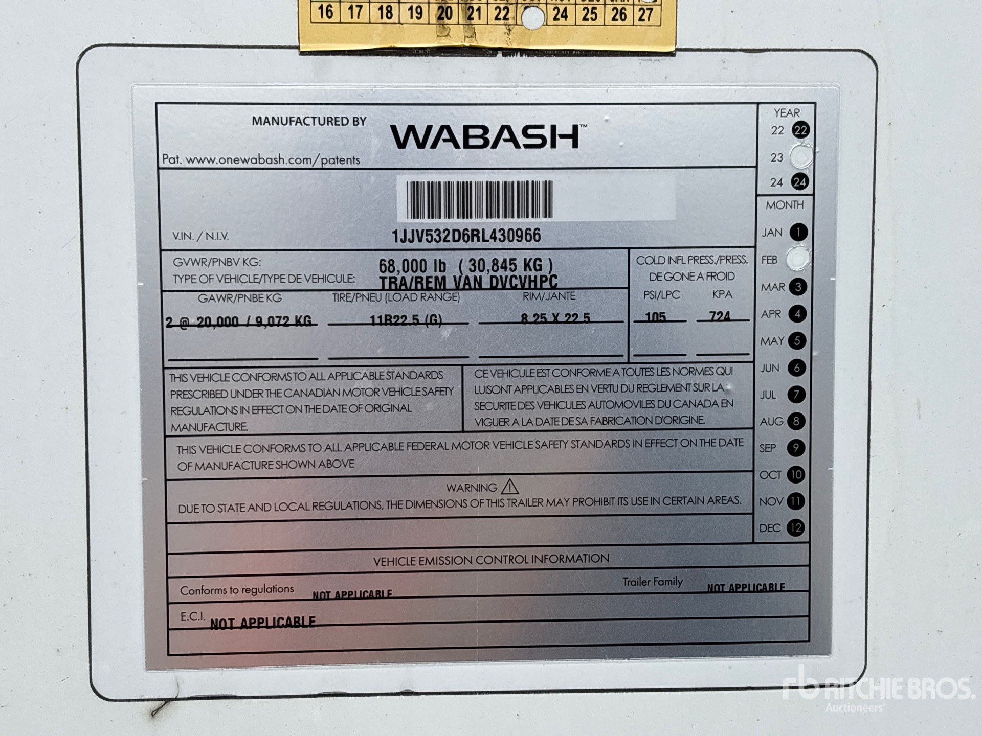 2024 Wabash 53 FT X 102 IN T/A