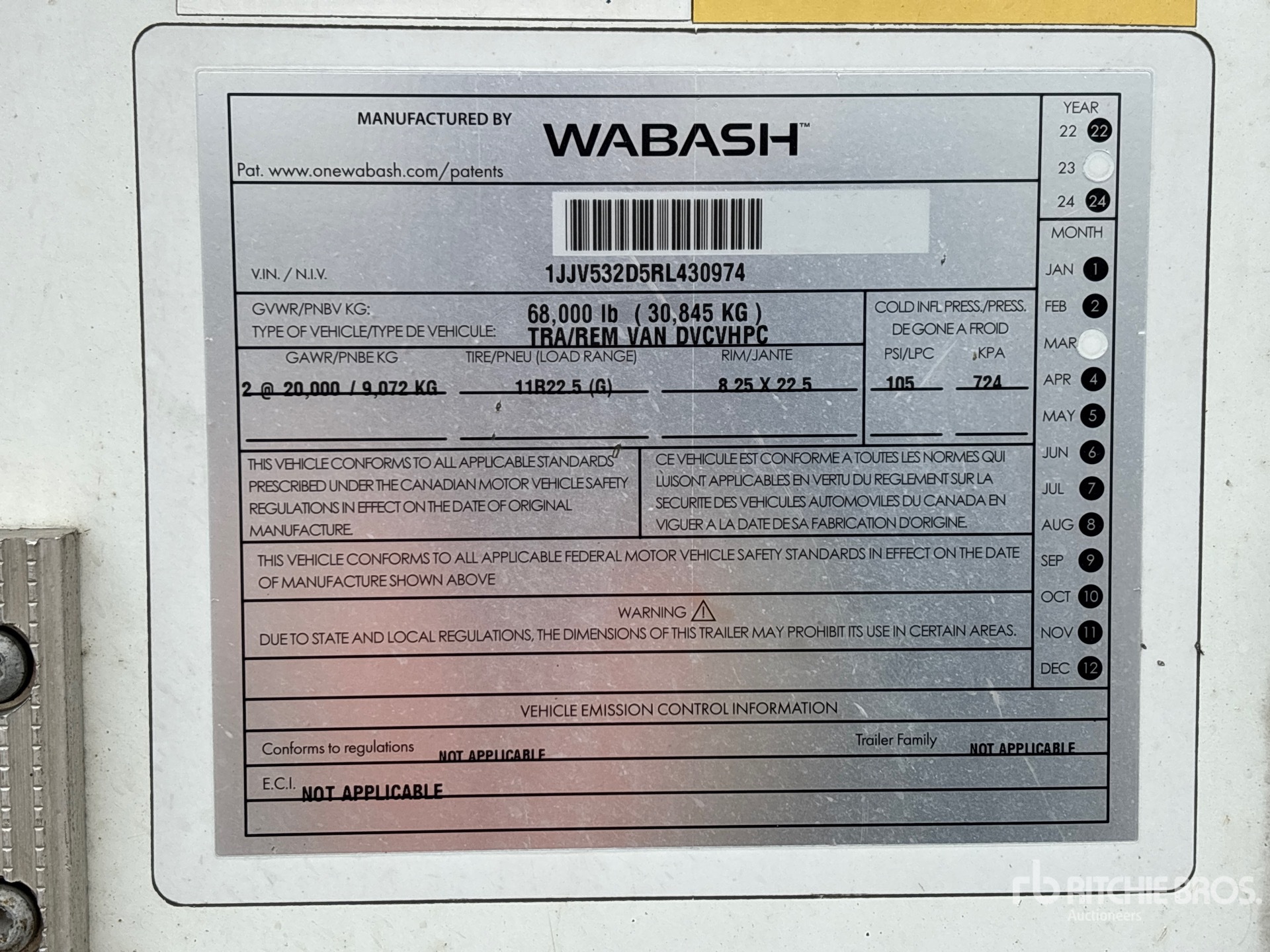 2024 Wabash 53 FT X 102 IN T/A