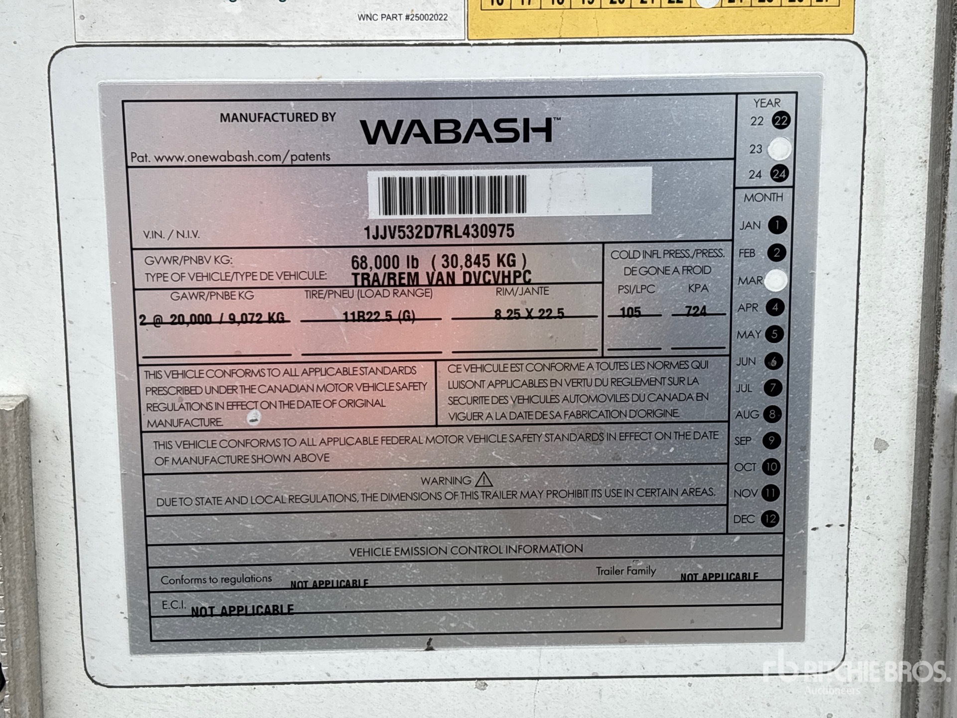 2024 Wabash 53 FT X 102 IN T/A