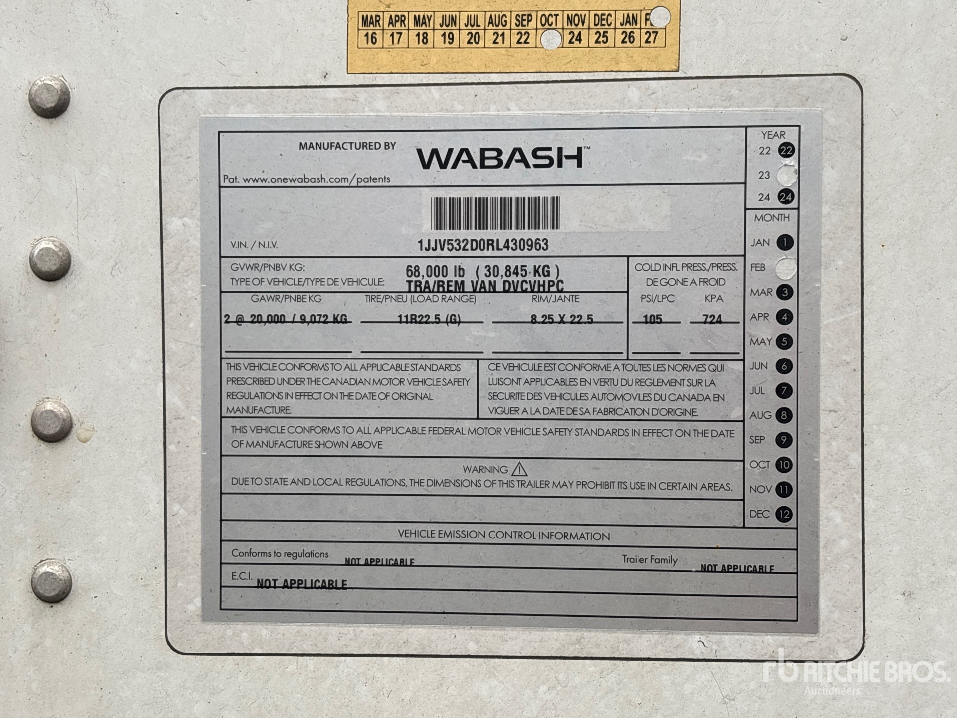 2024 Wabash 53 FT X 102 IN T/A