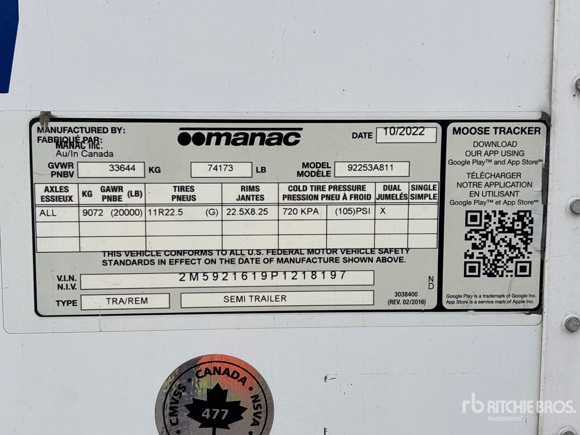 2023 Manac 92253A811