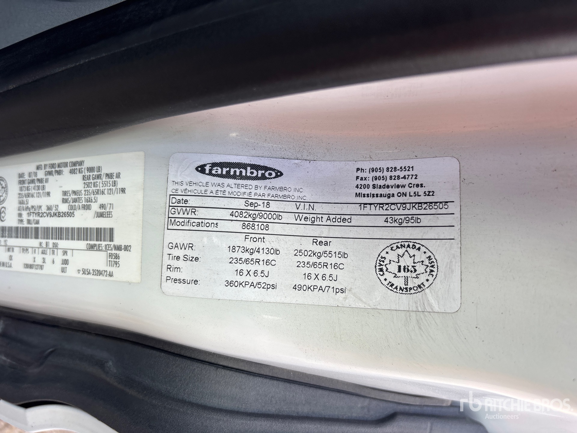 2018 Ford TRANSIT 250