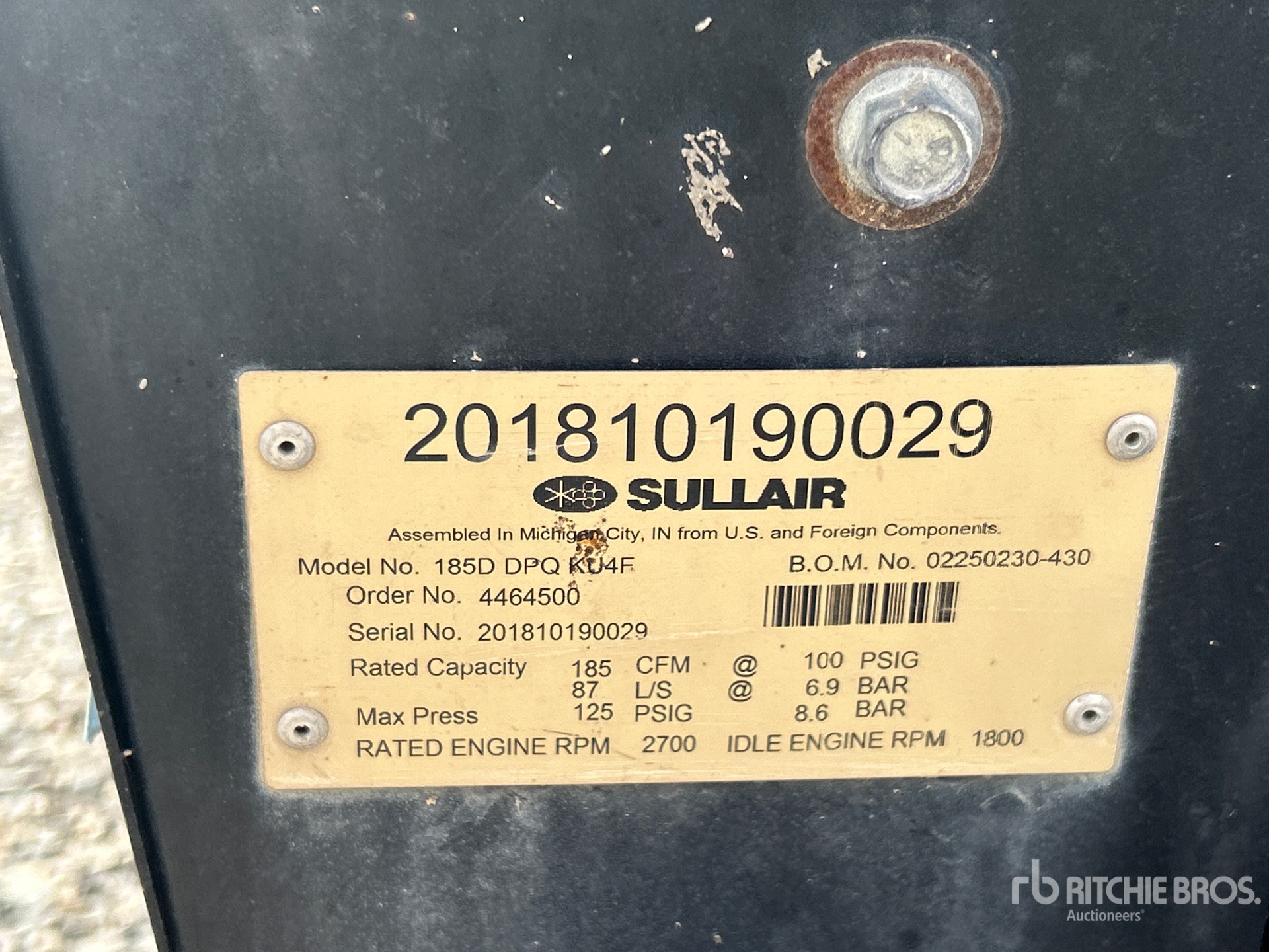 2018 Sullair 185DPQ