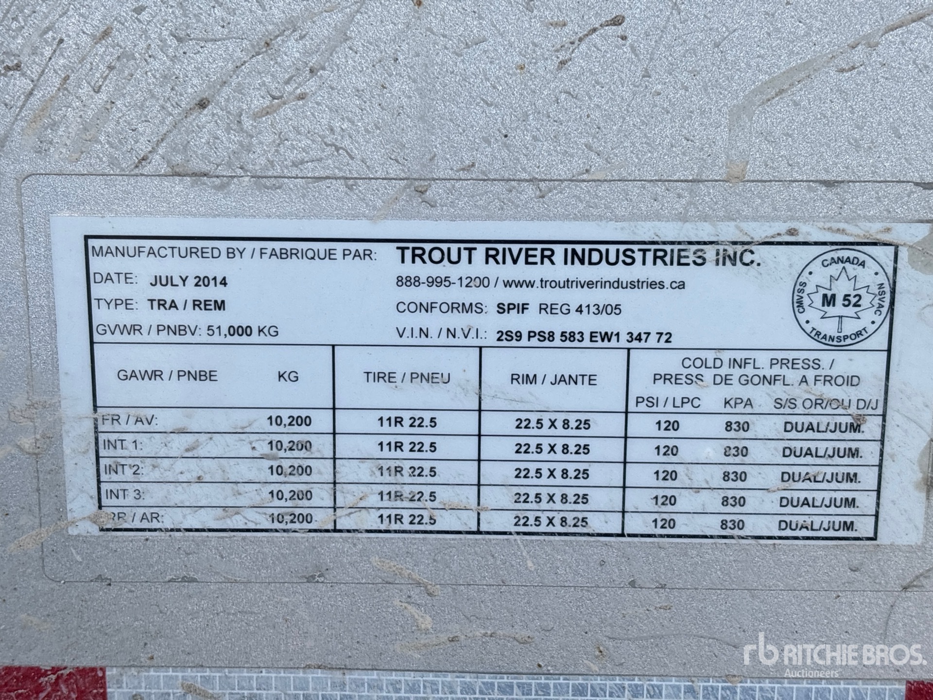 2014 Trout River 46 FT 5/AXLE