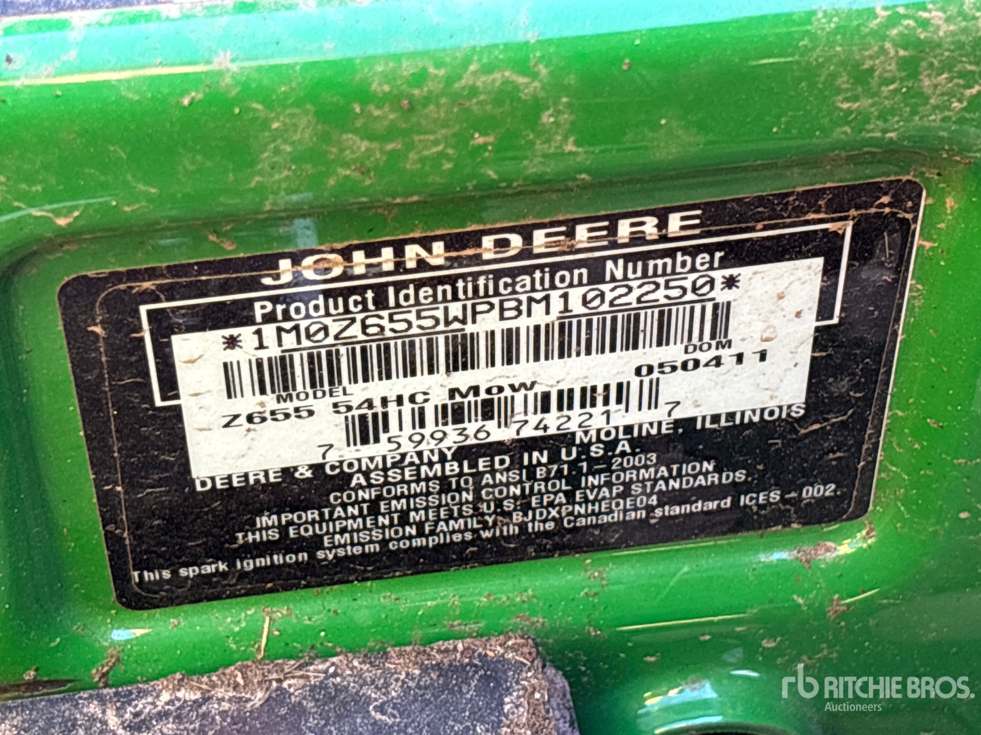 2011 John Deere Z655 54HC
