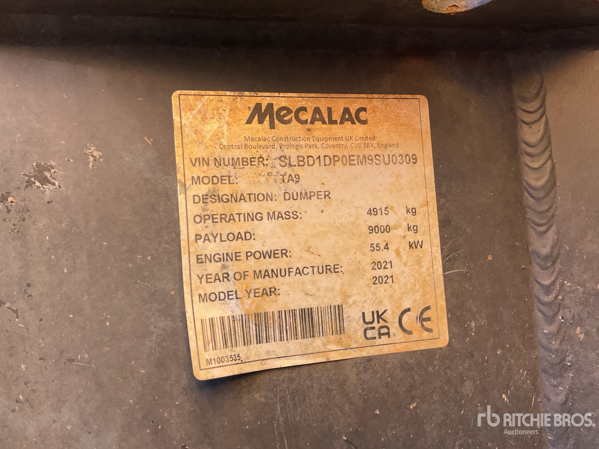 2021 Mecalac TA9
