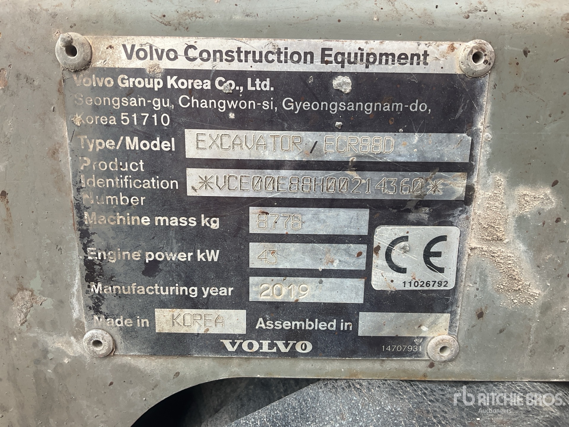 2019 Volvo ECR88D