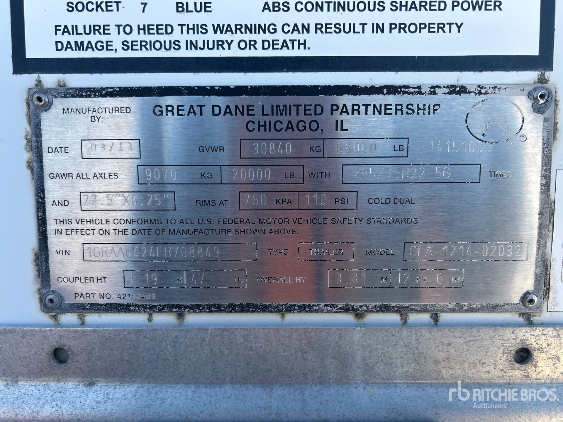 2014 Great Dane 32 FT X 102 IN T/A