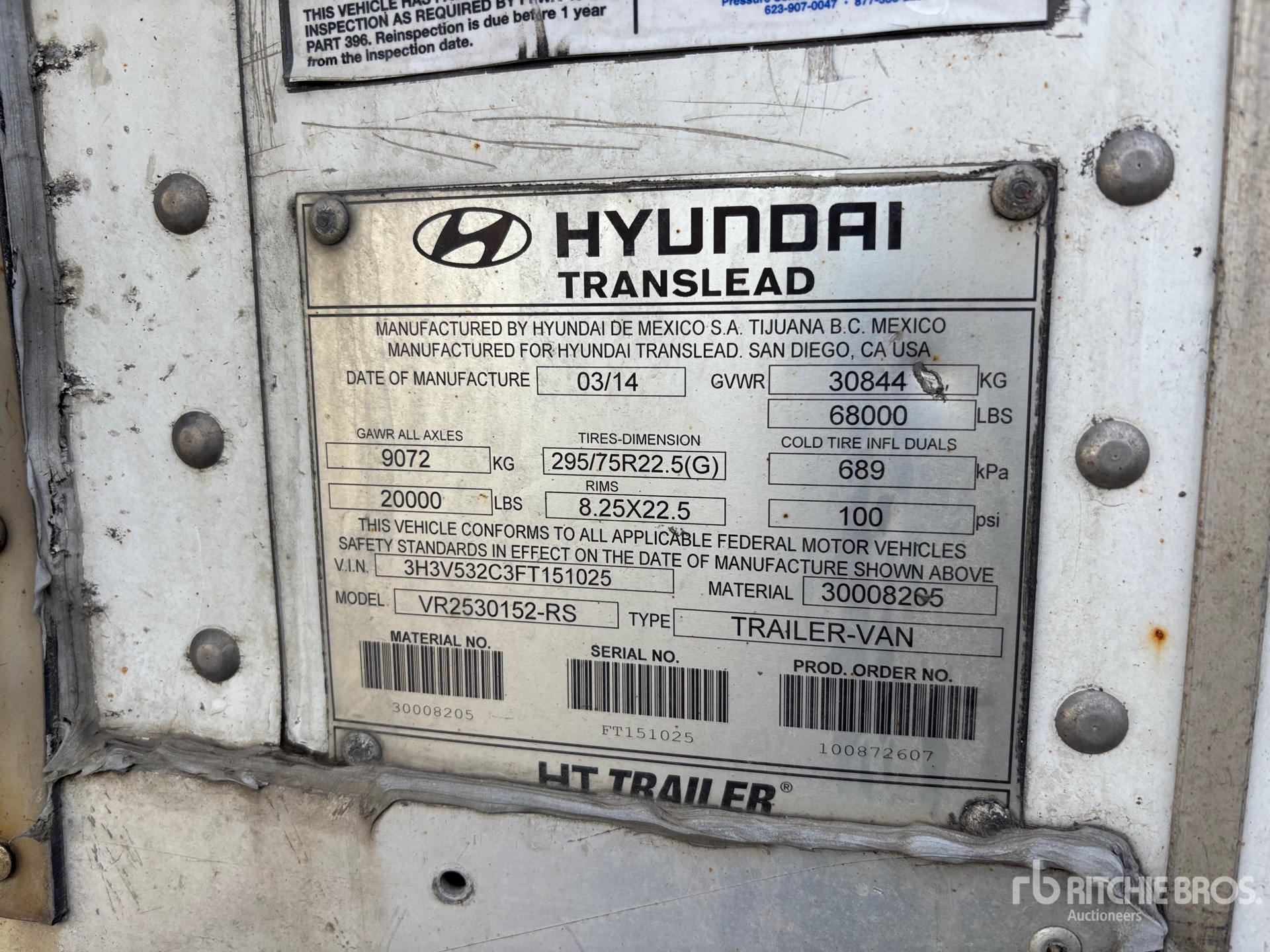 2015 Hyundai 53 FT X 102 IN T/A MULTI -TEMP