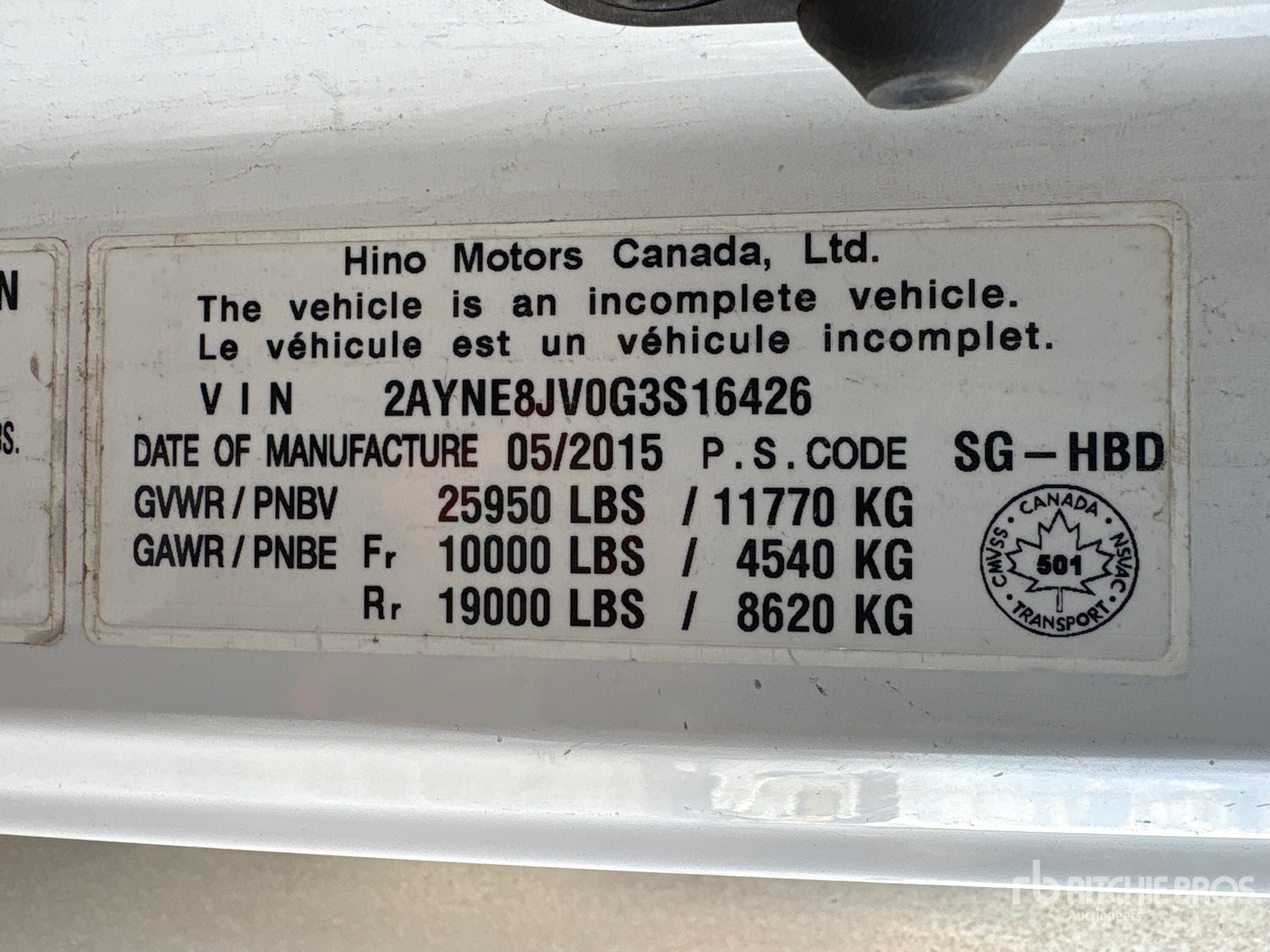 2016 Hino 268