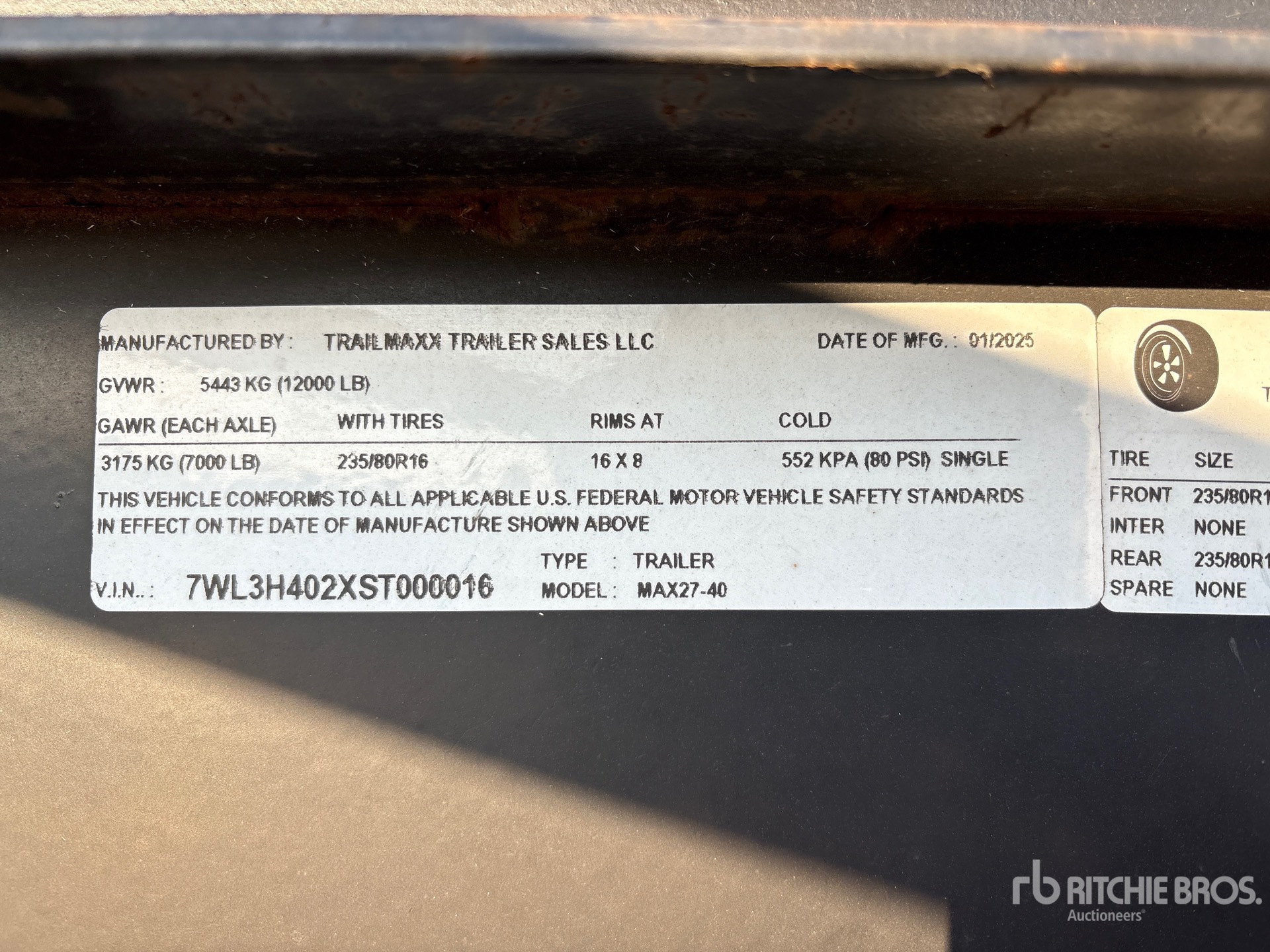 2025 Trailmax MAX27-40