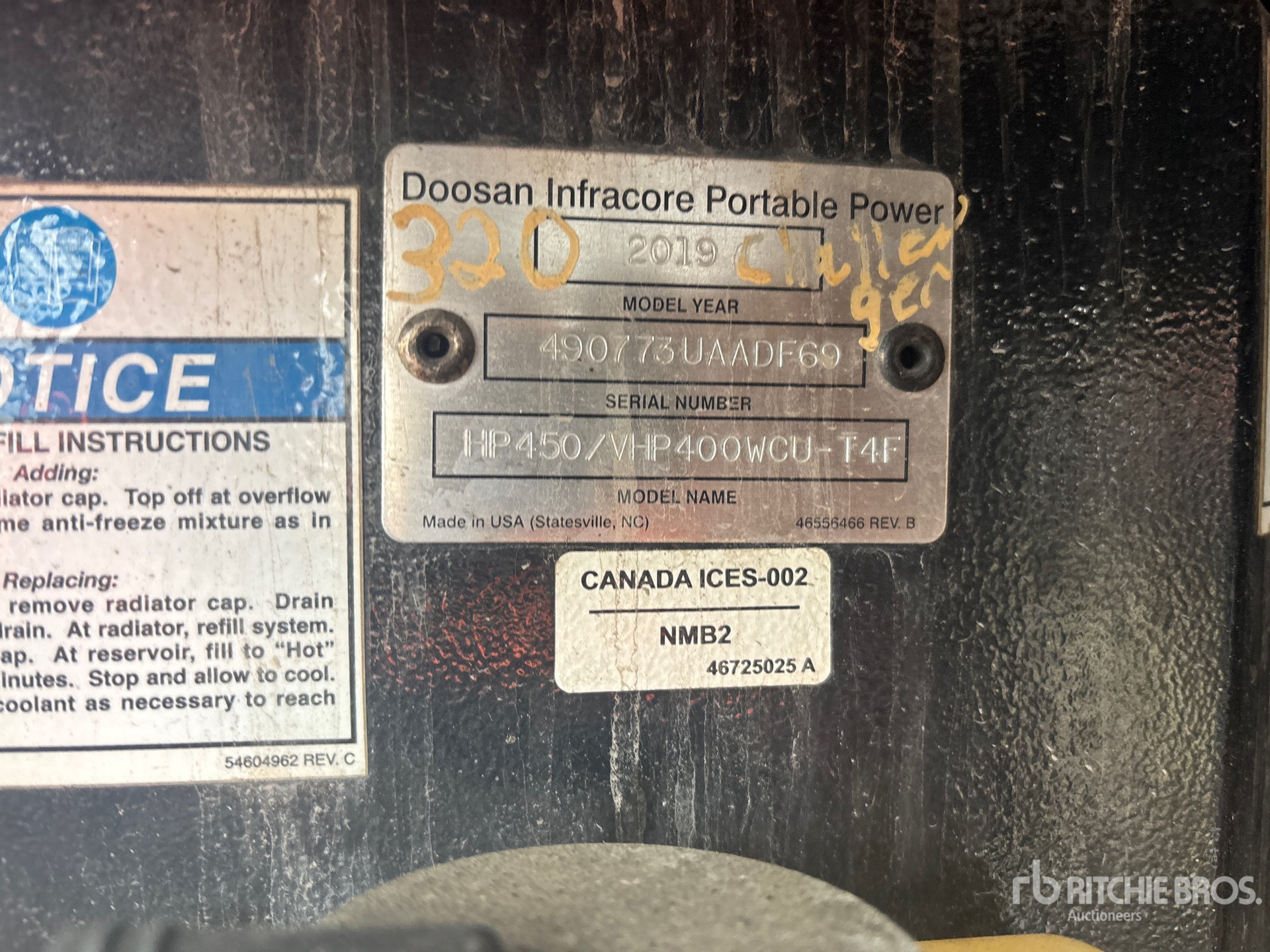 2019 Doosan Portable Power HP450/VHP400