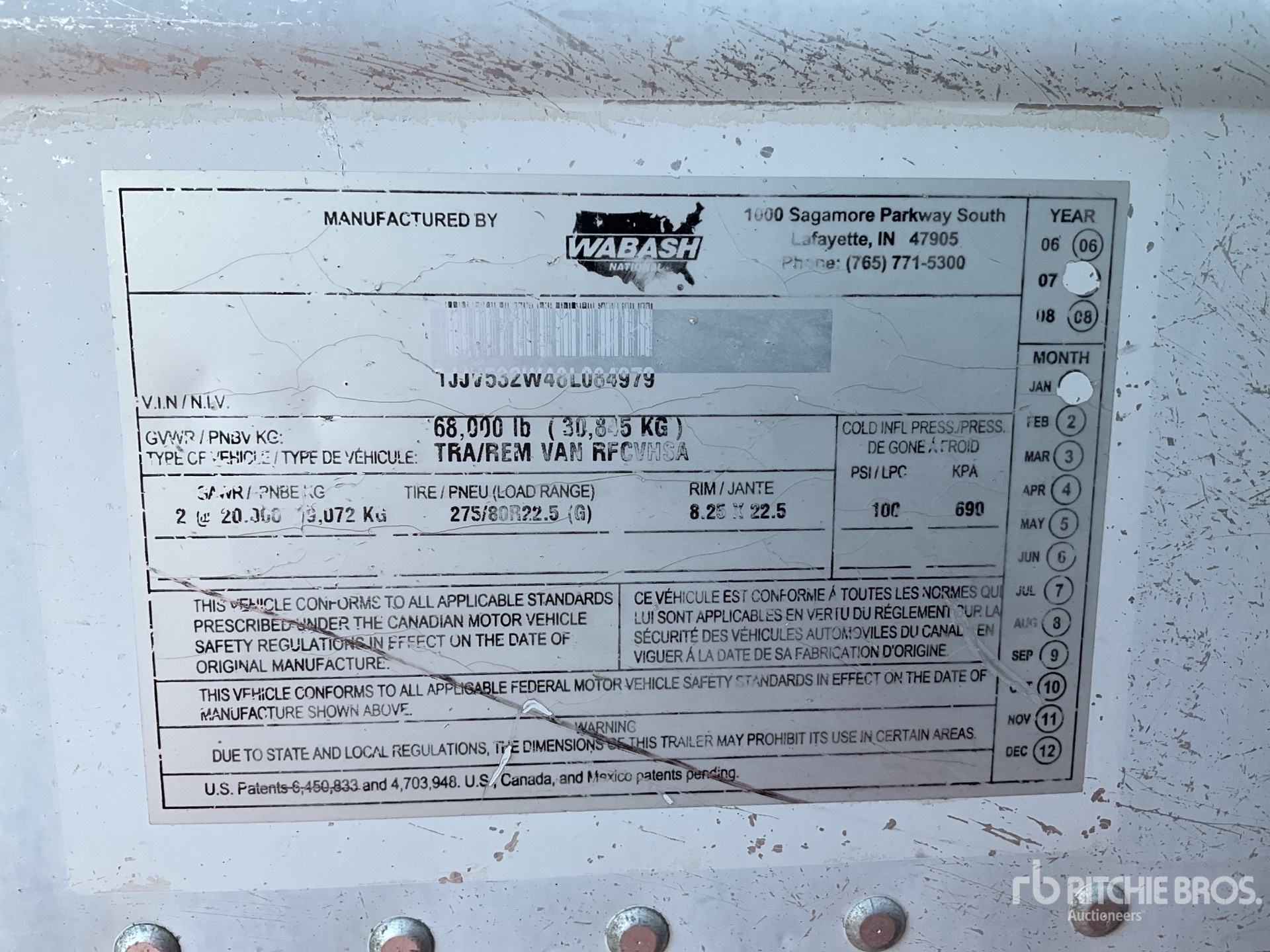 2008 Wabash 40 FT X 102 IN T/A CAJA REFRIGE ...