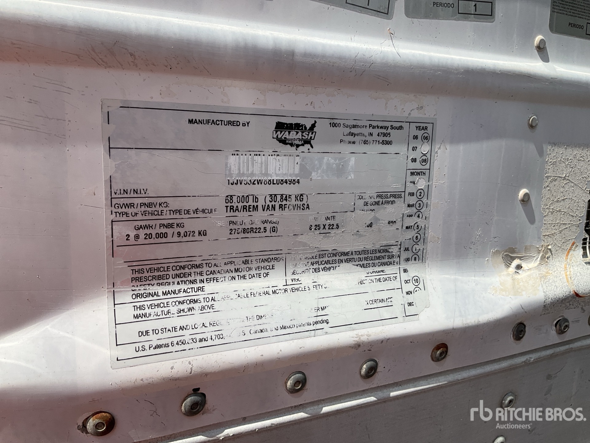 2008 Wabash 40 FT X 102 IN T/A CAJA REFRIGE ...