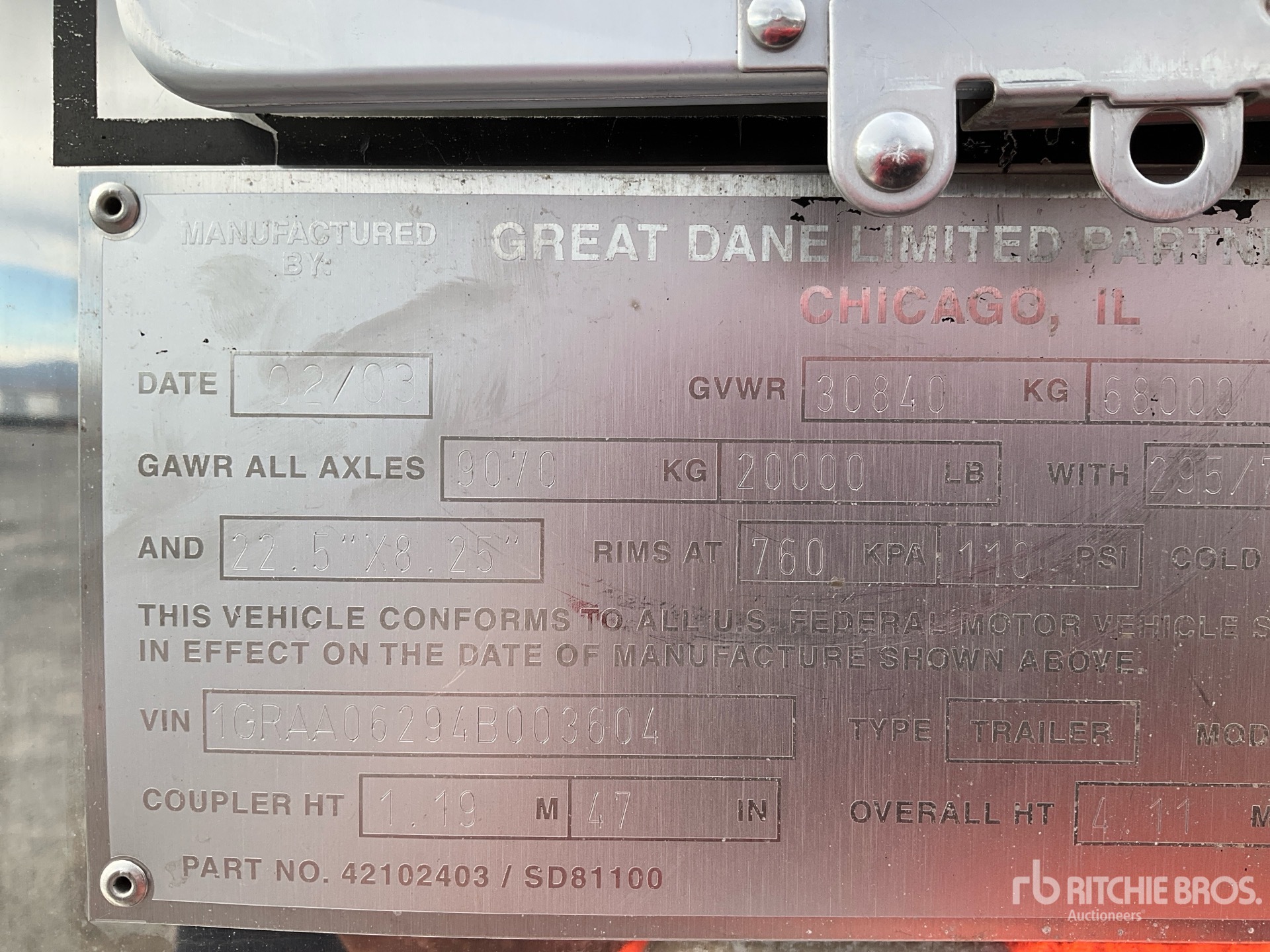 2004 Great Dane 53 FT T/A