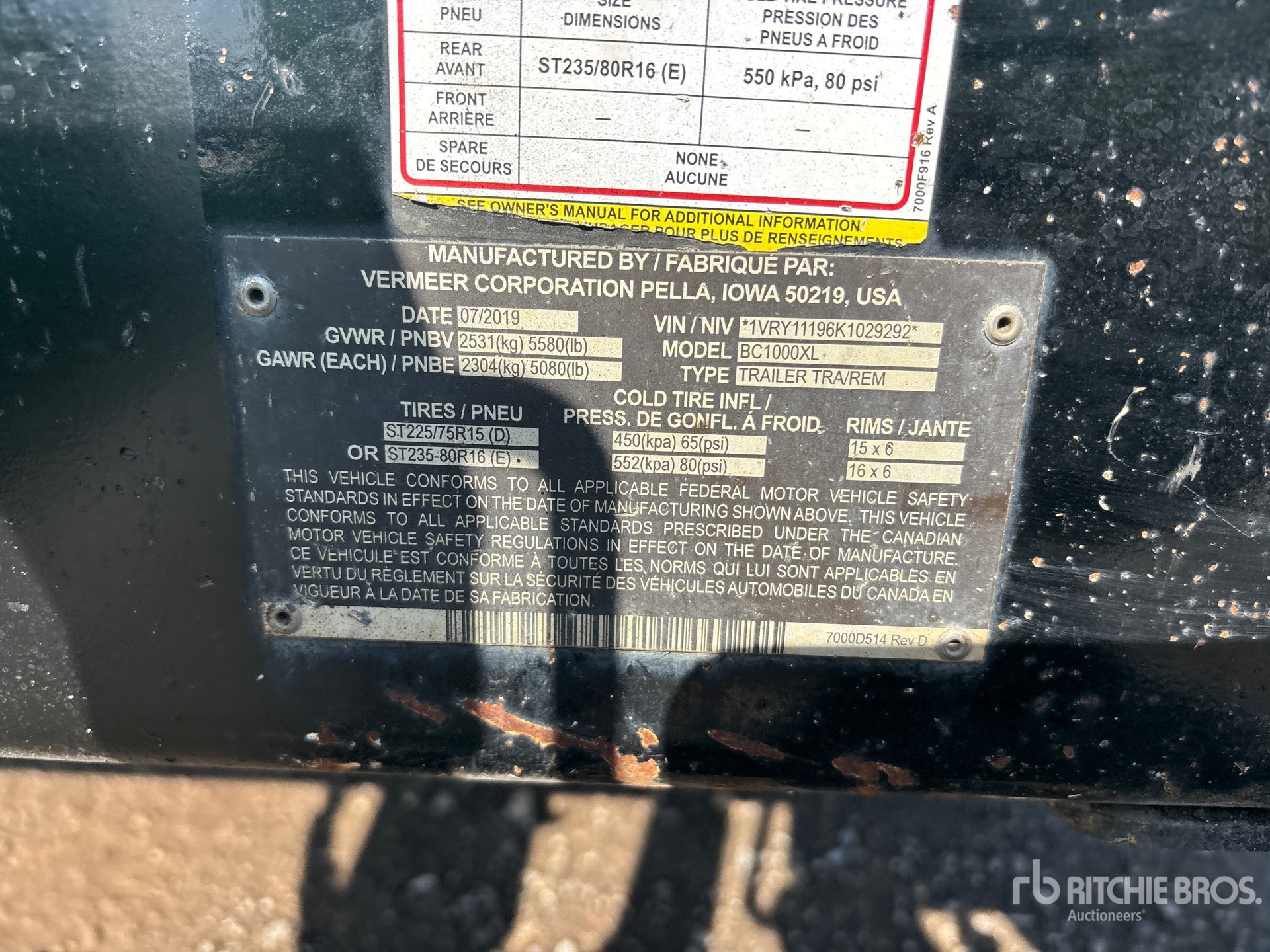 2019 Vermeer BC1000XL