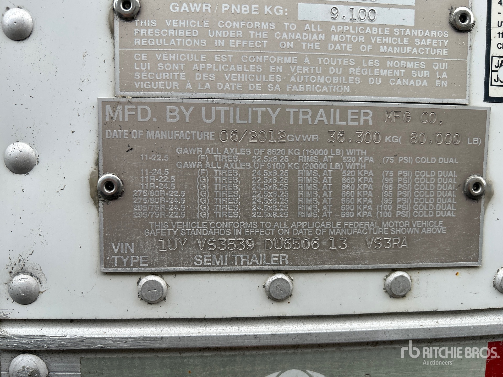 2013 Utility 53 FT X 102 IN TRI/A