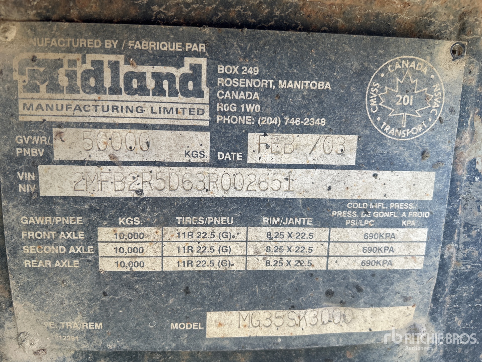2003 Midland 34 FT TRI/A