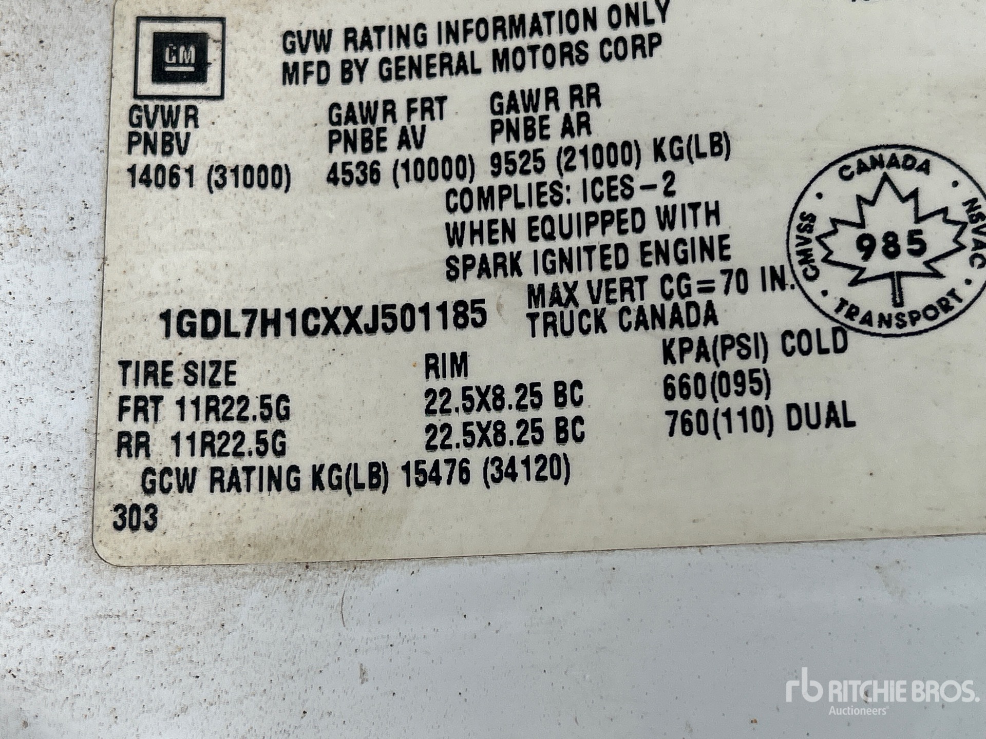 1999 GMC 7500 TOP KICK