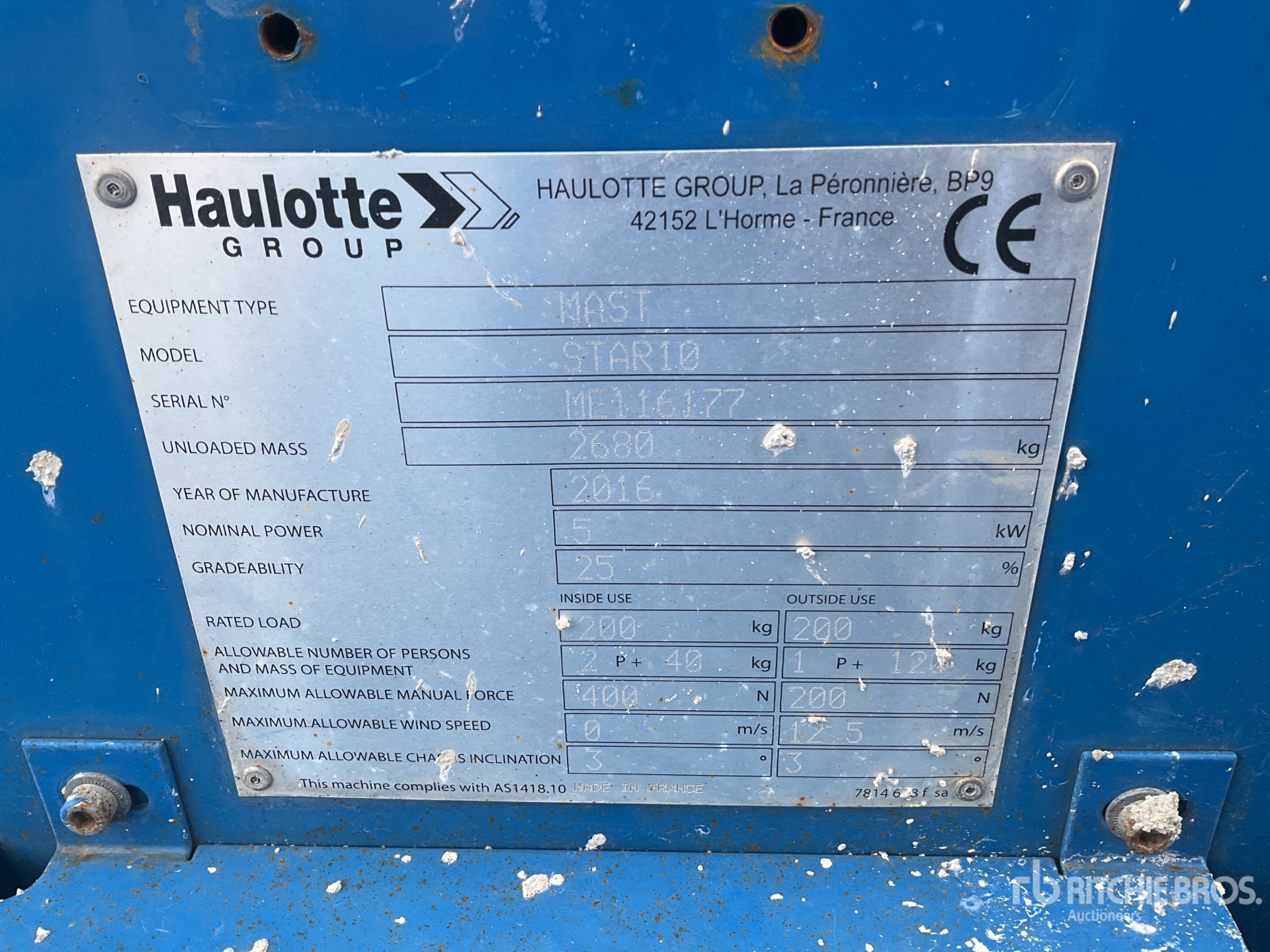 2016 Haulotte STAR10