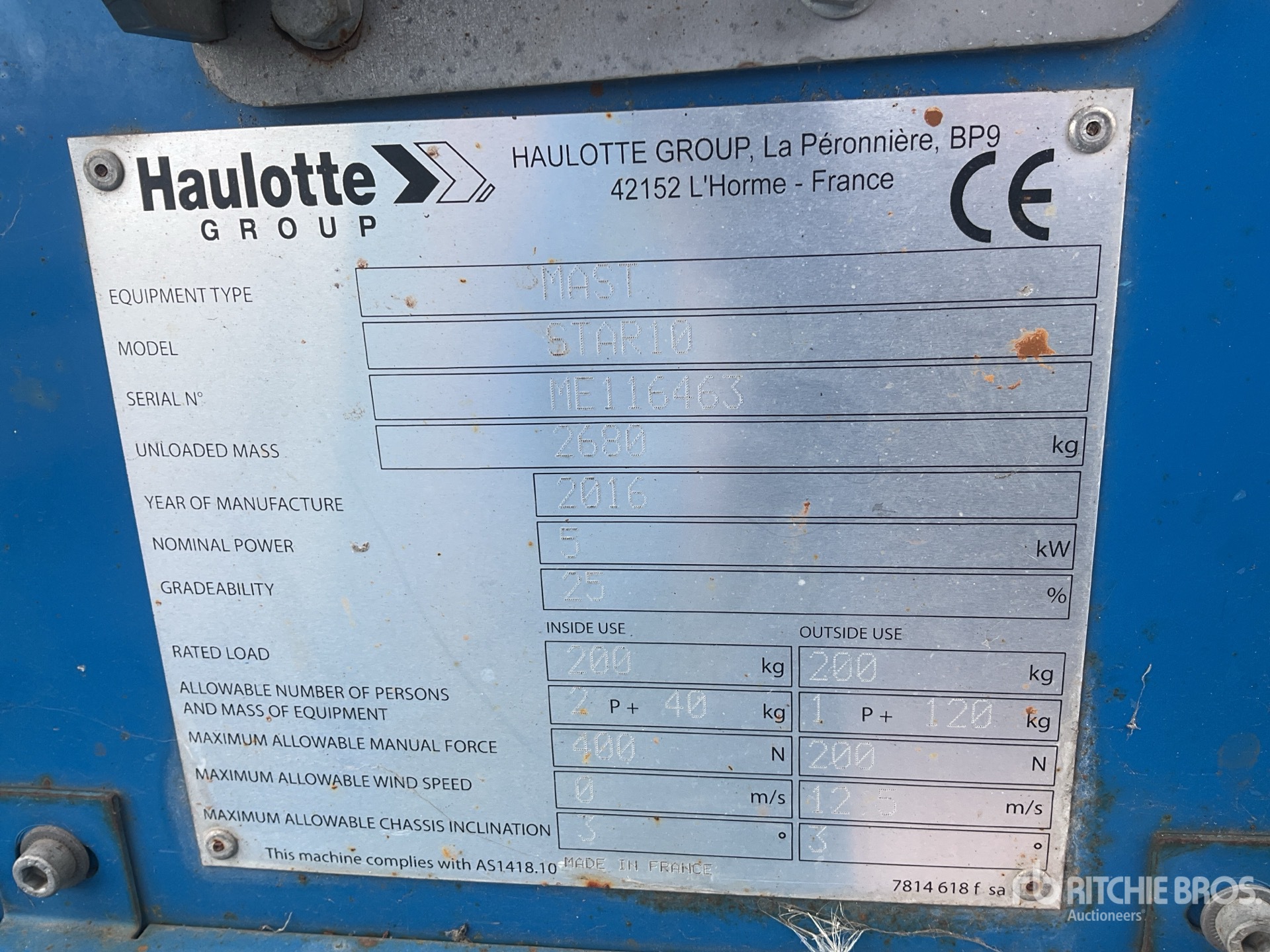 2016 Haulotte STAR10