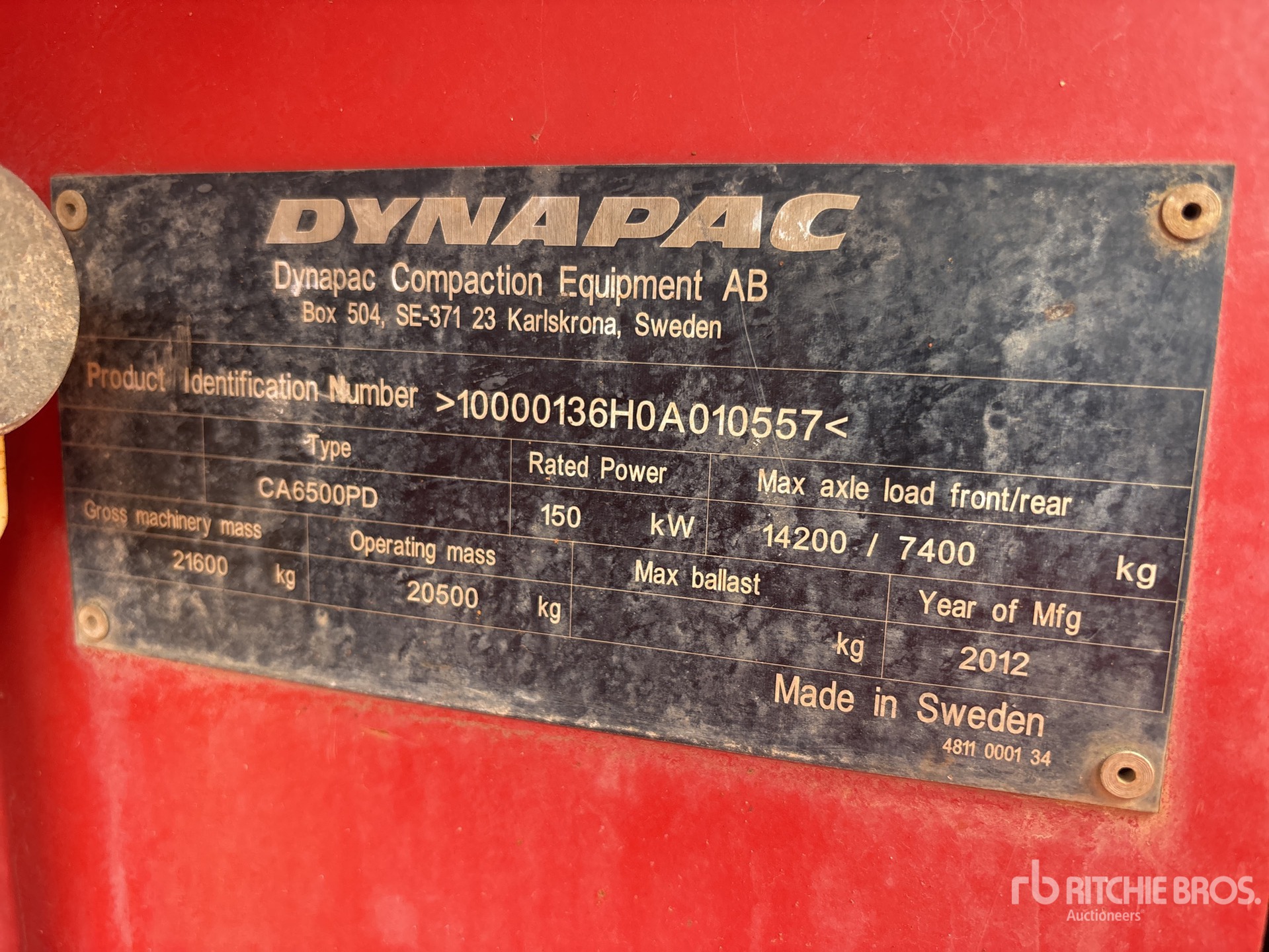 2012 Dynapac CA6500PD