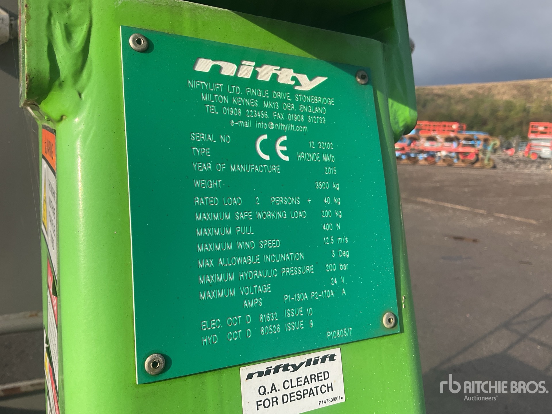 2015 Niftylift HR12NDE
