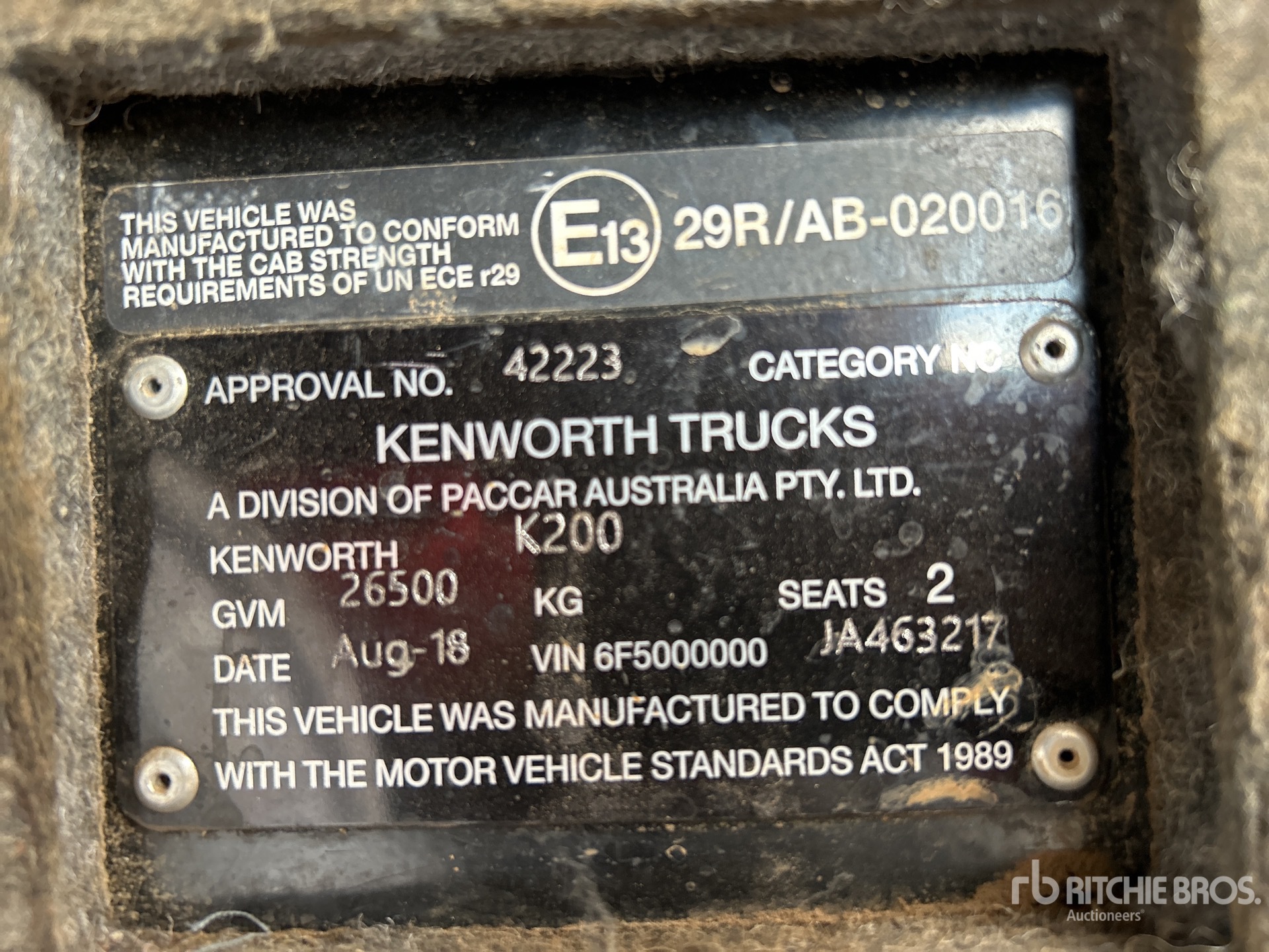 2018 Kenworth K200 BIG CAB AE