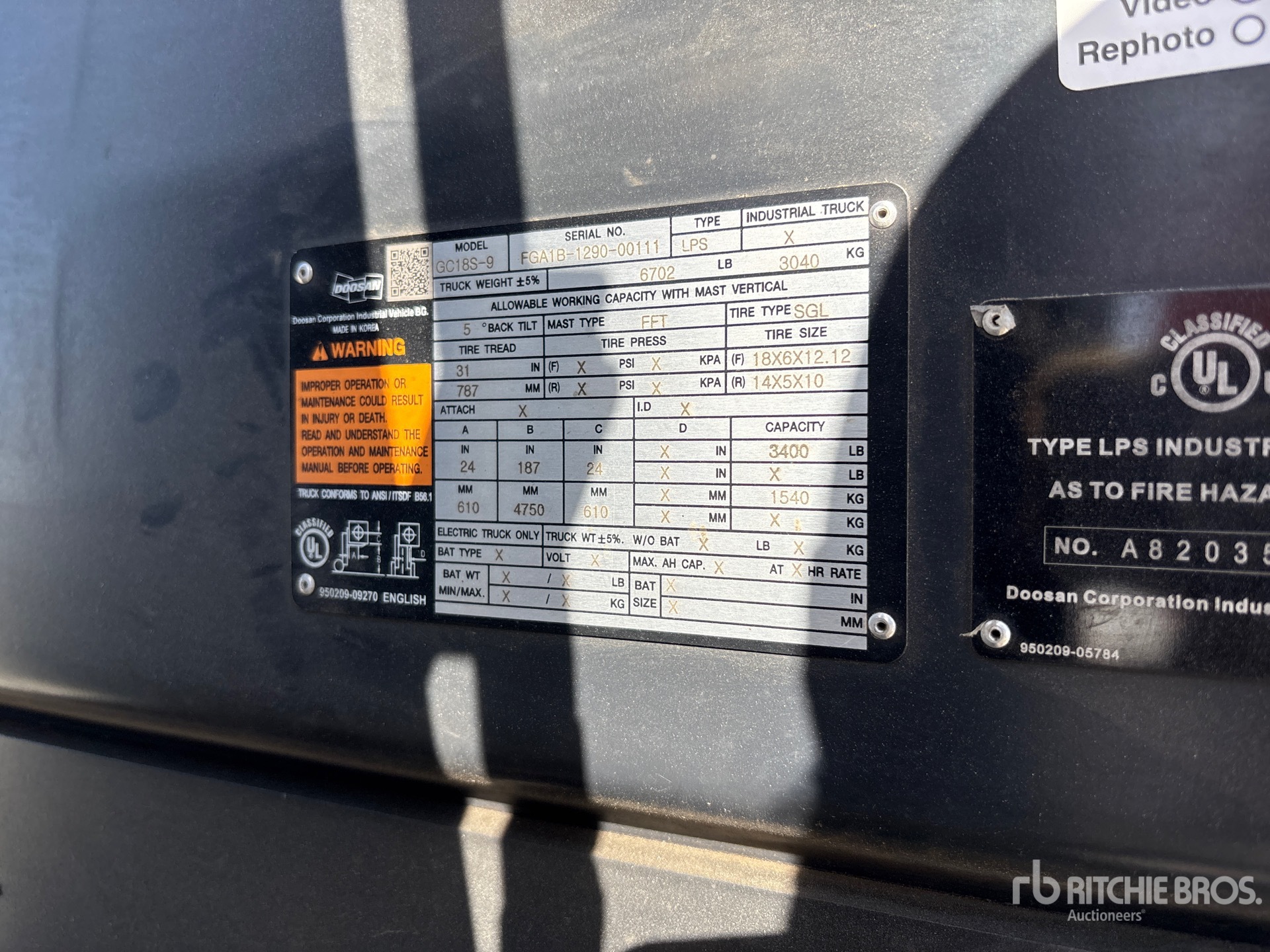 2020 Doosan GC18S-9