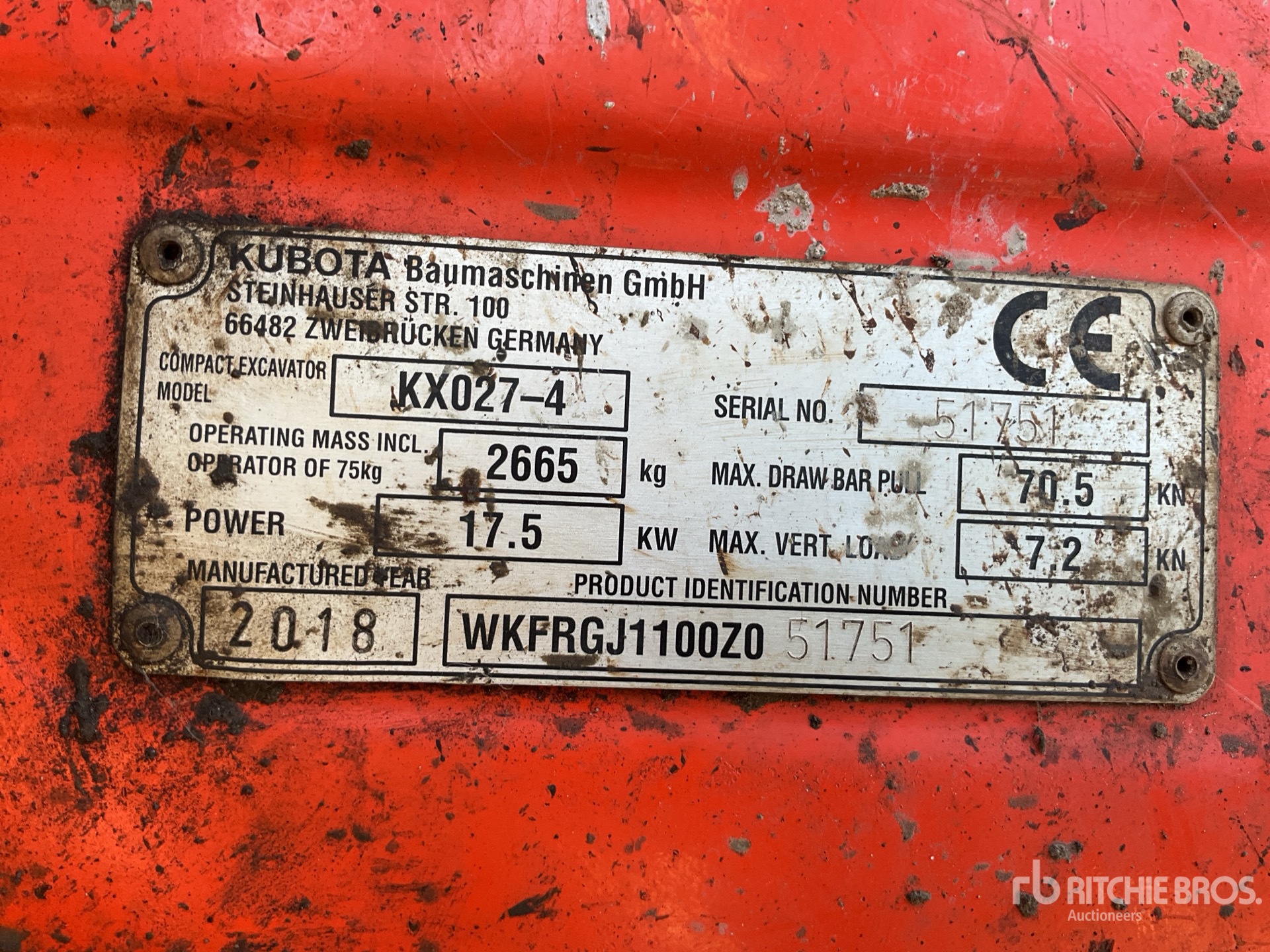 2018 Kubota KX027-4